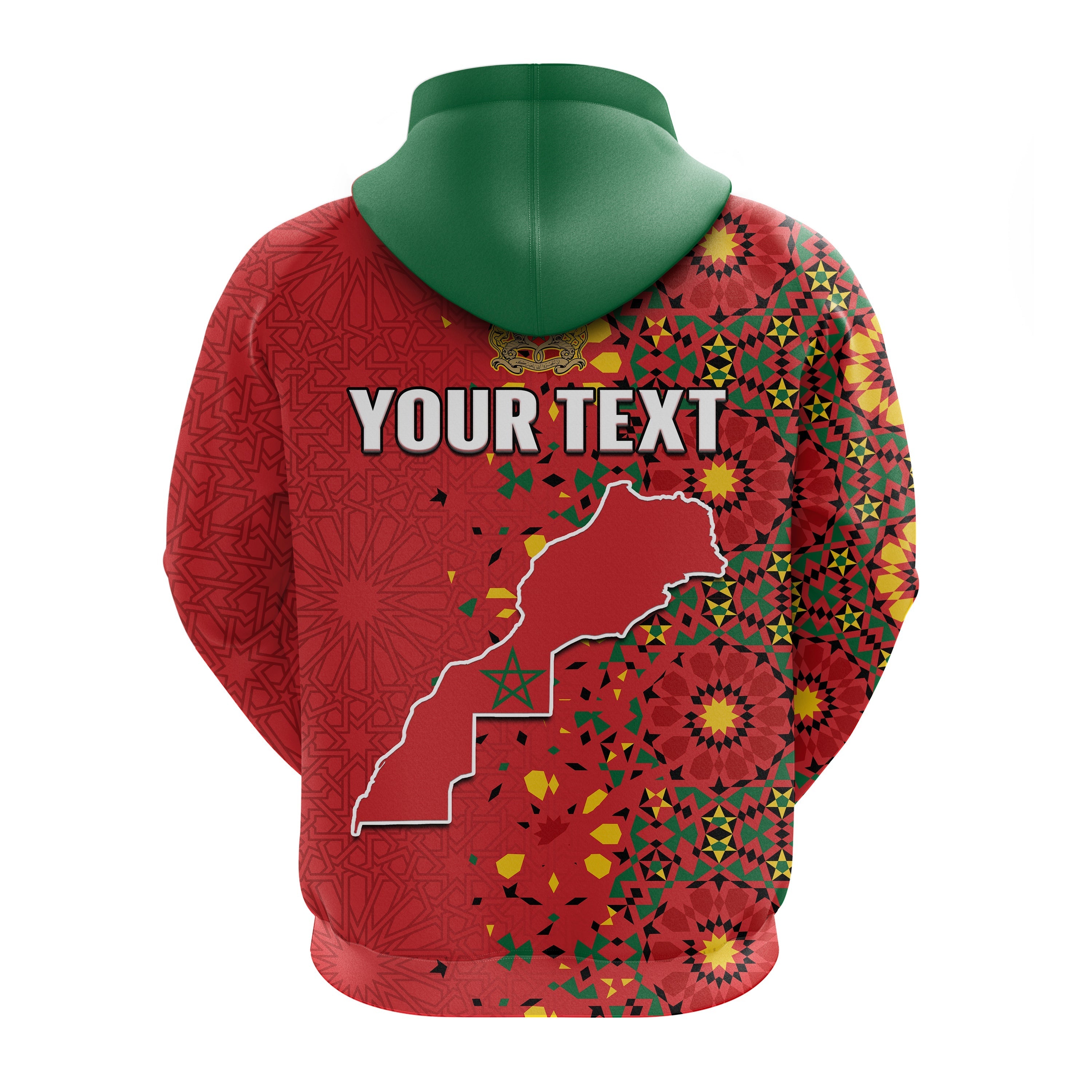 Custom Morocco Western Sahara Hoodie Map Red Moroccan Is Always In My Heart LT14