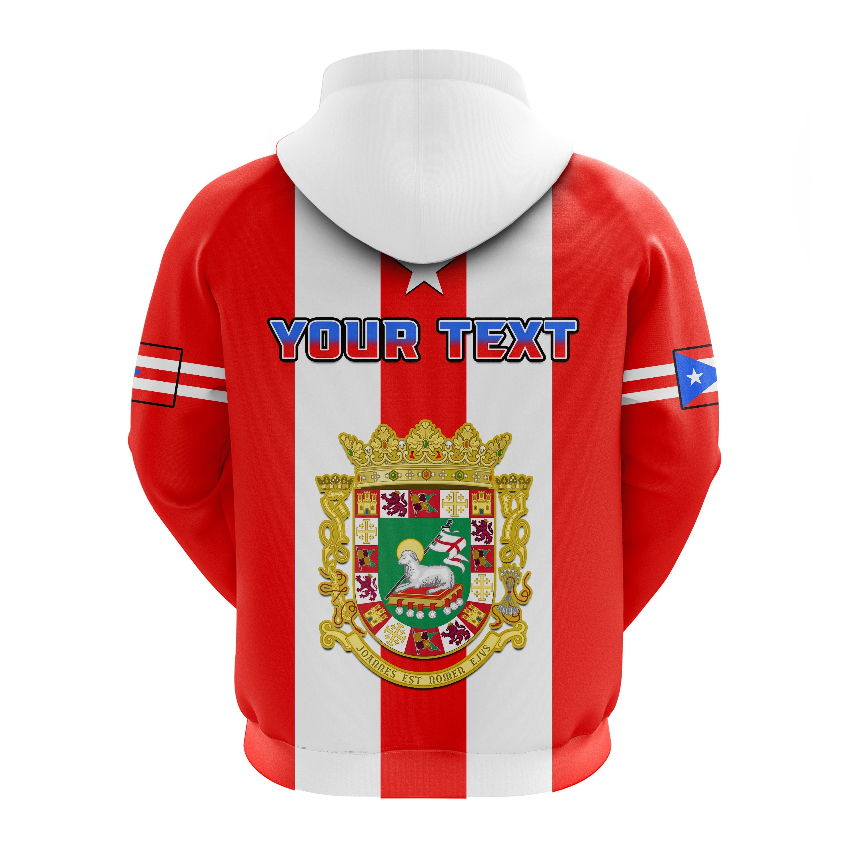 Custom Puerto Rico Hoodie Coat Of Arms Mix Flag LT14