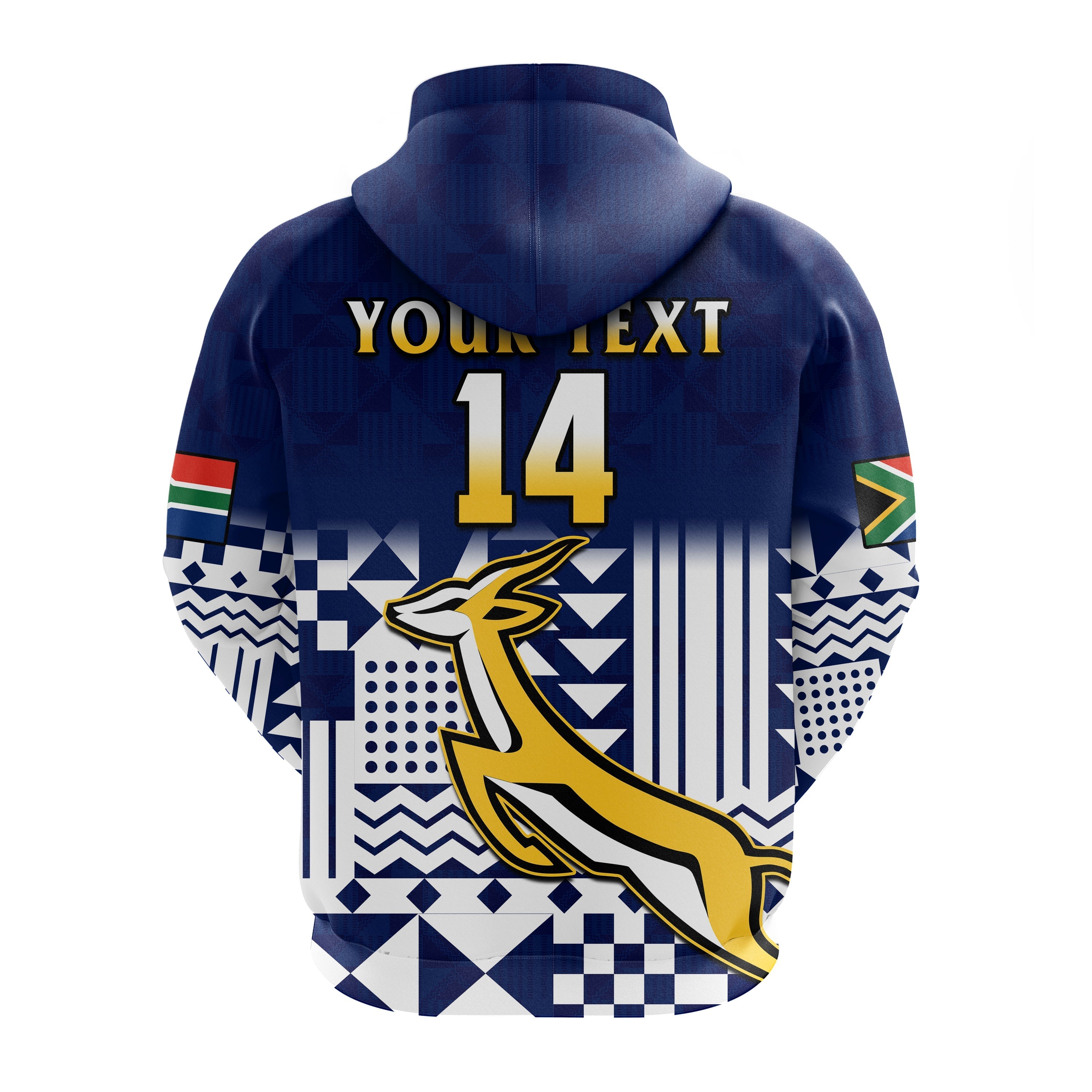 Custom South Africa Rugby Hoodie Outgoing Tour Go Springboks LT14