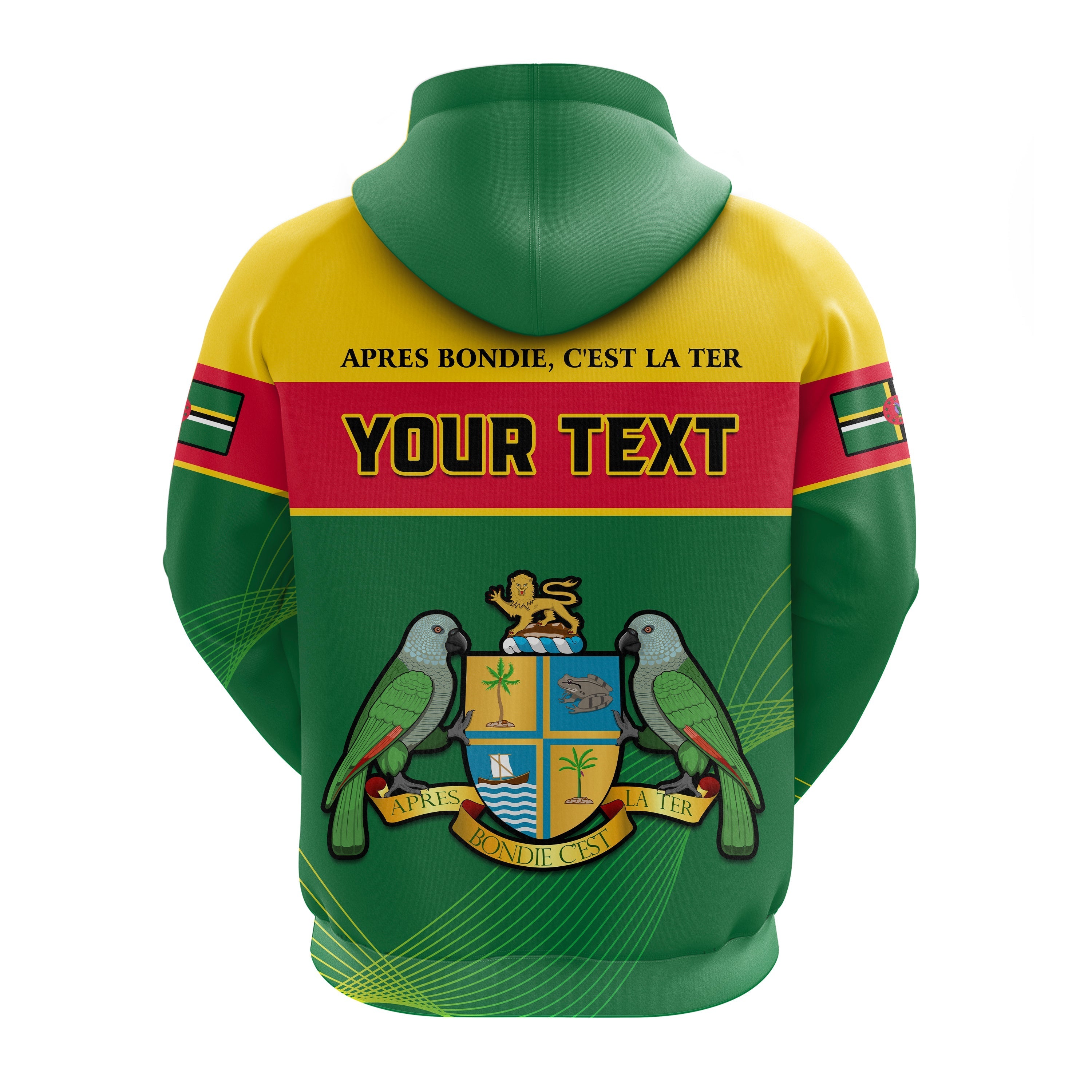 Custom Dominica Hoodie Dominican Coat Of Arms With Map LT14