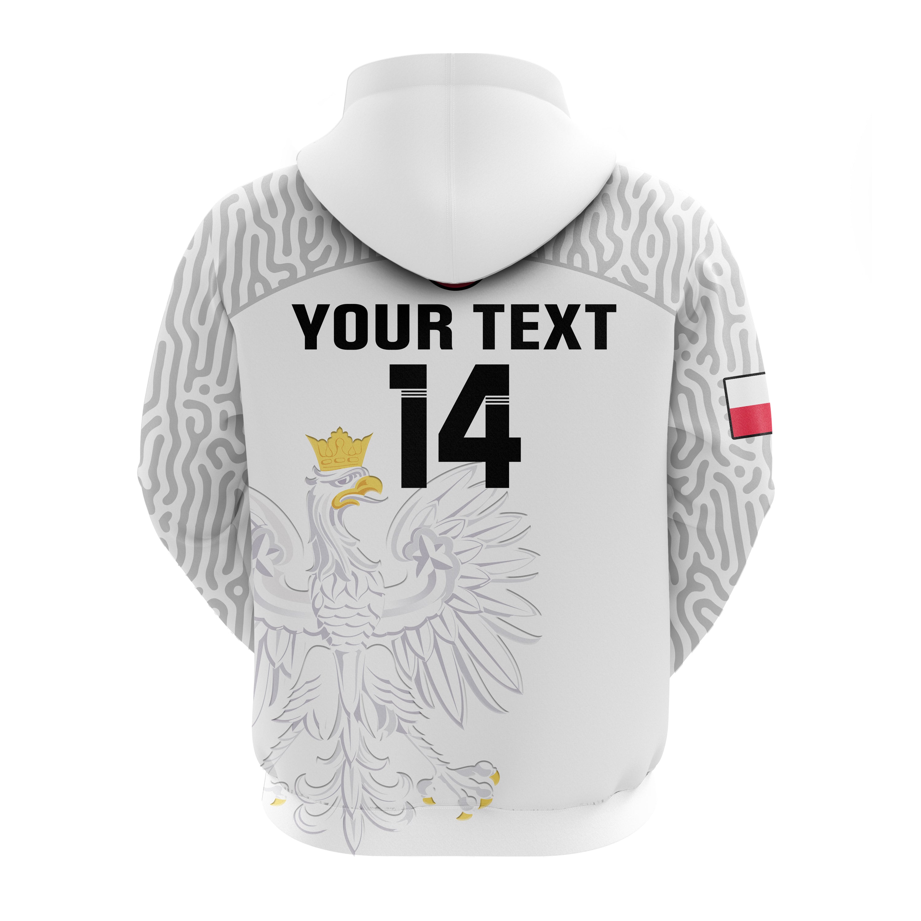 Custom Poland Football Hoodie Polska Football 2022 White LT14