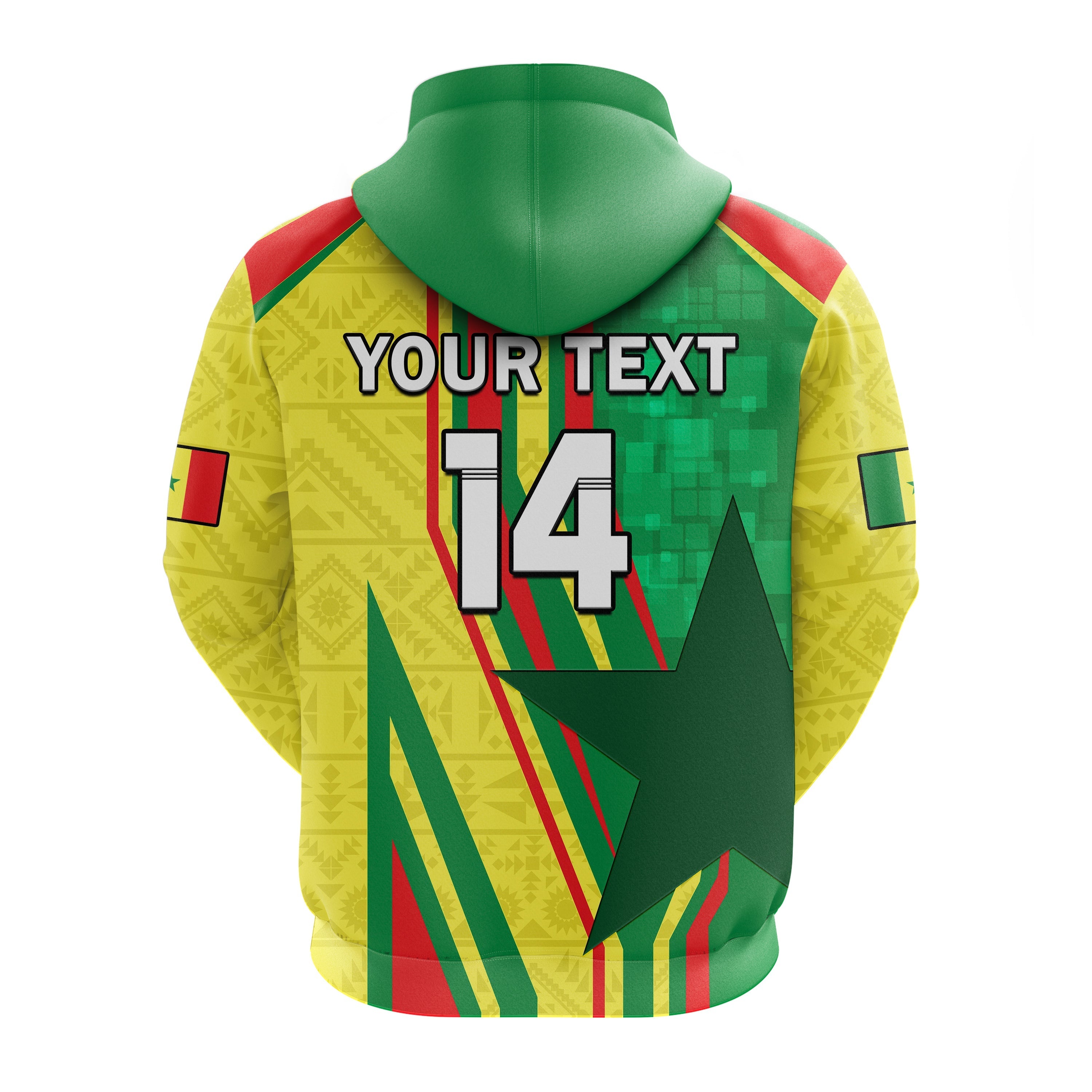 Custom Senegal Football Hoodie Allez Les Lions Sporty Style LT14