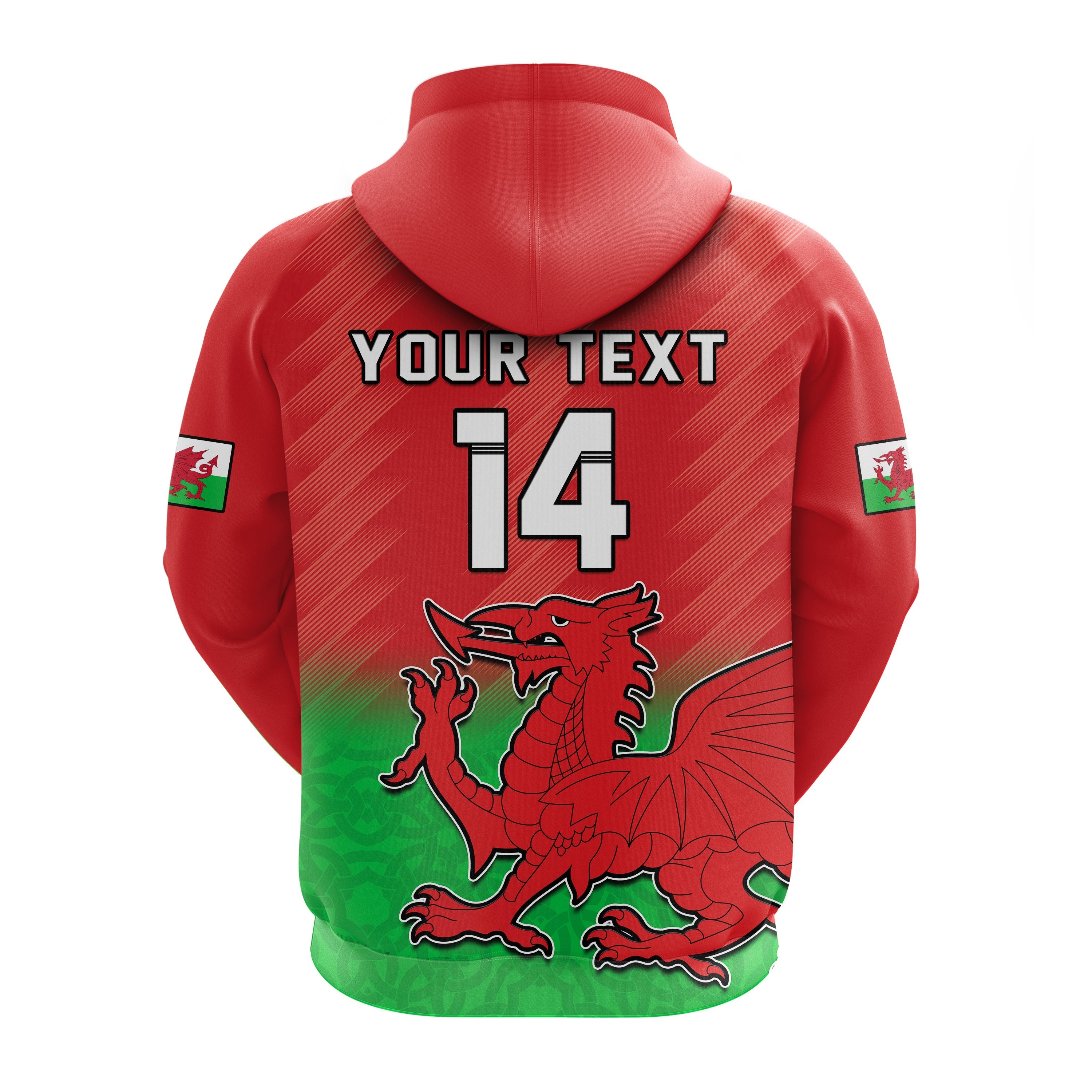 Custom Wales Football Hoodie Football 2022 Come On Cymru Yma O Hyd LT14