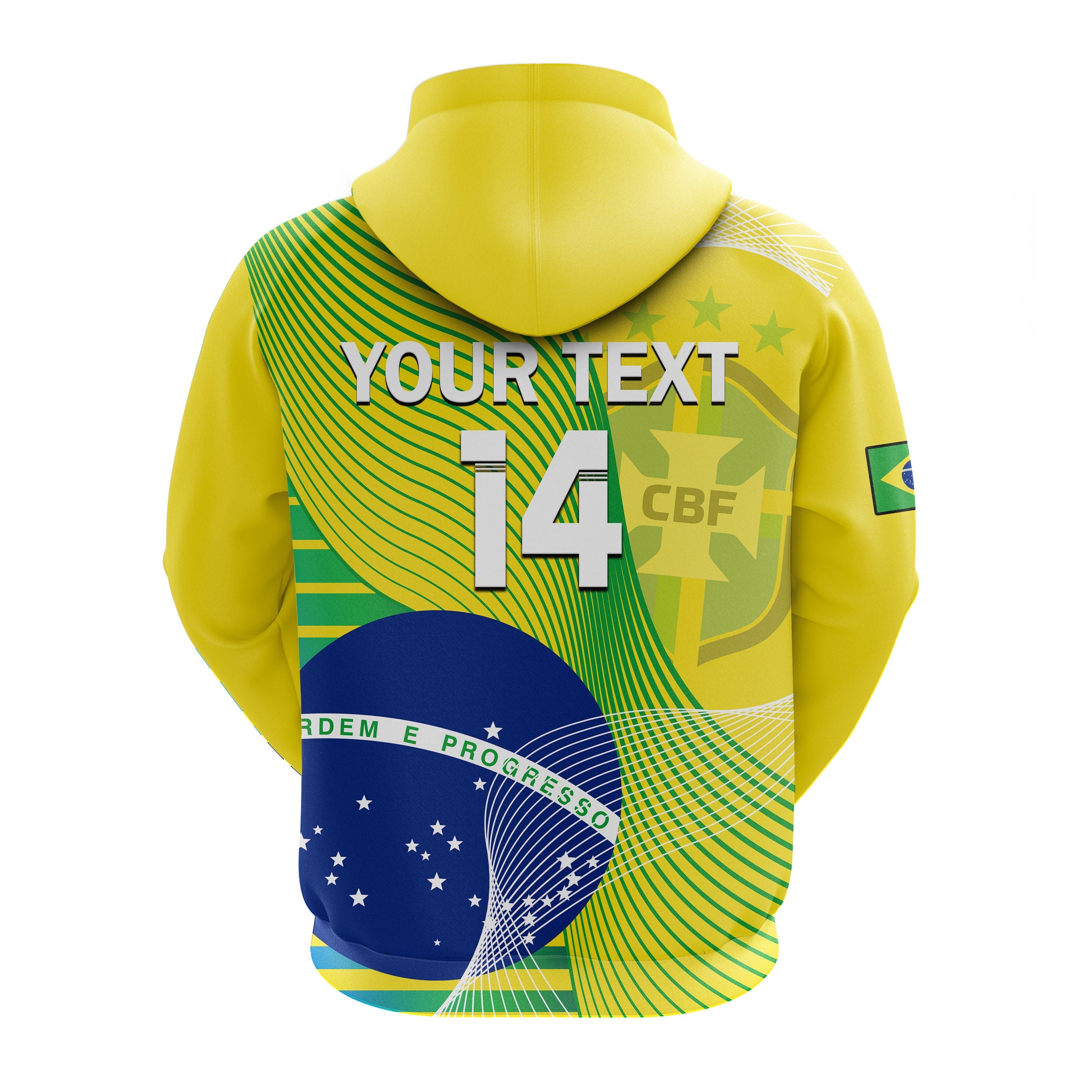 Custom Brazil Football Hoodie Canarinha Champions WC 2022 LT14