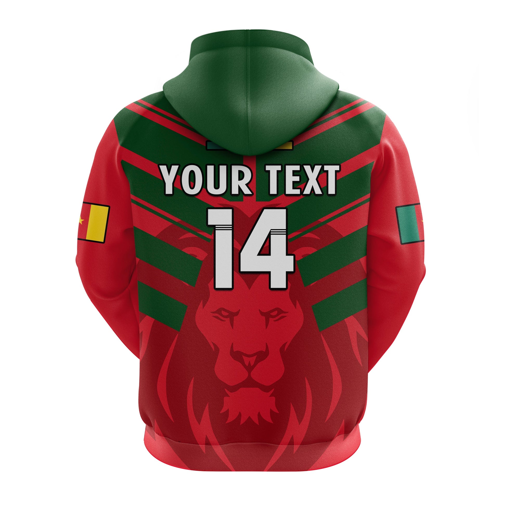Custom Cameroon Football Hoodie Les Lions Indomptables Red Football 2022 LT14