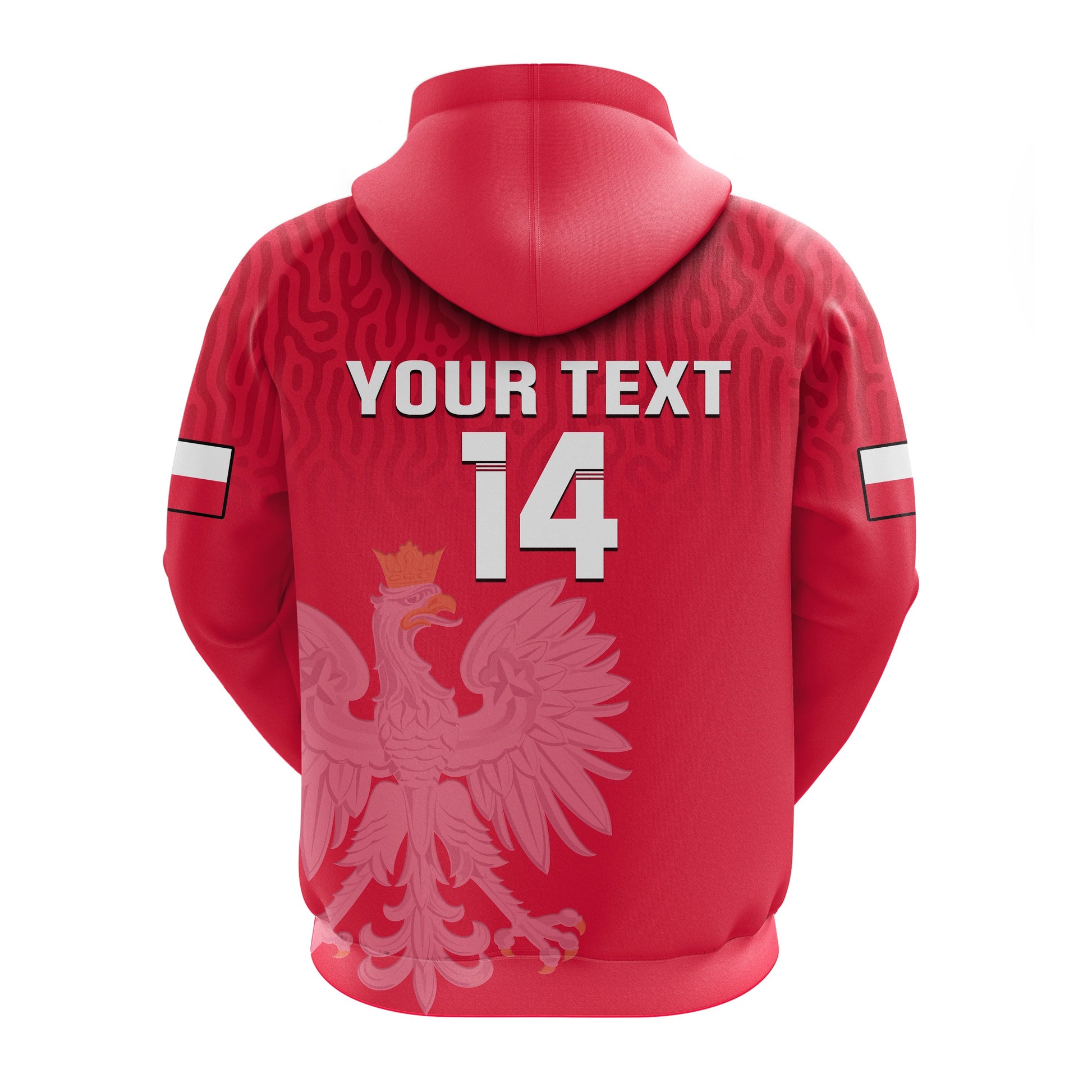 Custom Poland Football Hoodie Polska Football 2022 Red LT14