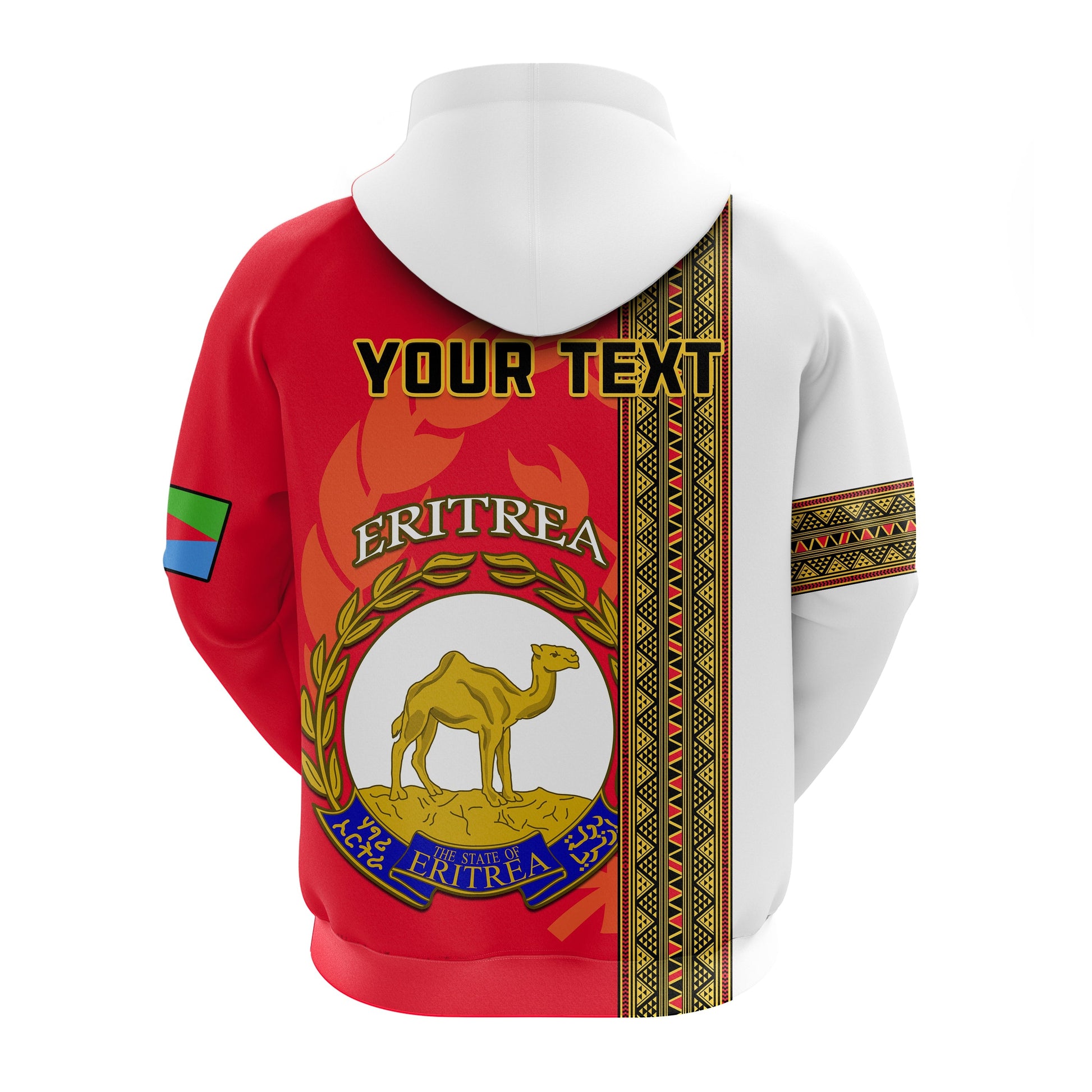 Custom Eritrea Hoodie African Pattern Happy Independence Day Version White LT14