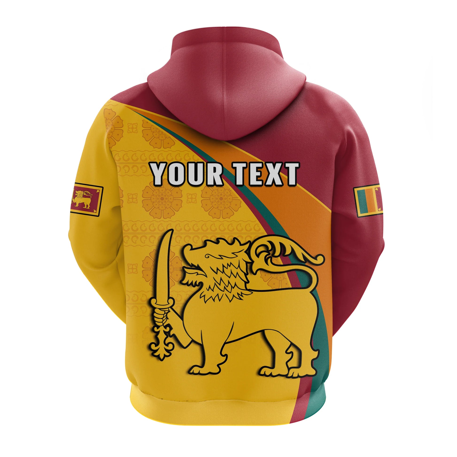 Custom Sri Lanka Hoodie Sri Lankan Pattern Happy 75 Years Of Independence LT14