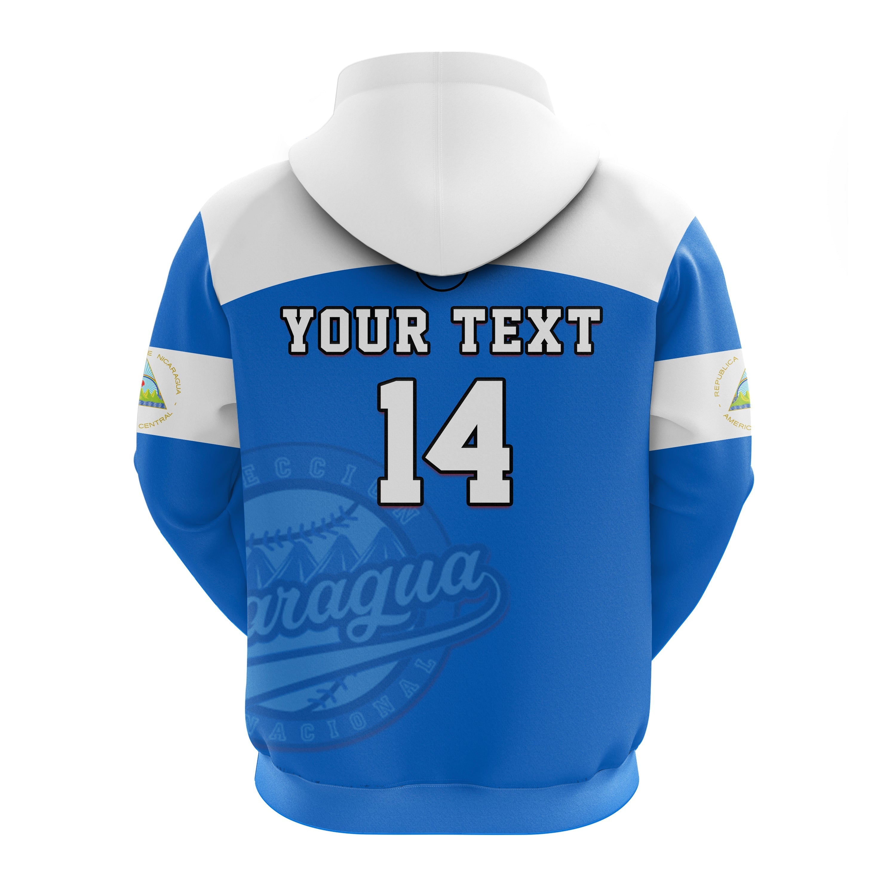 Custom Nicaragua 2023 Hoodie Baseball LT14