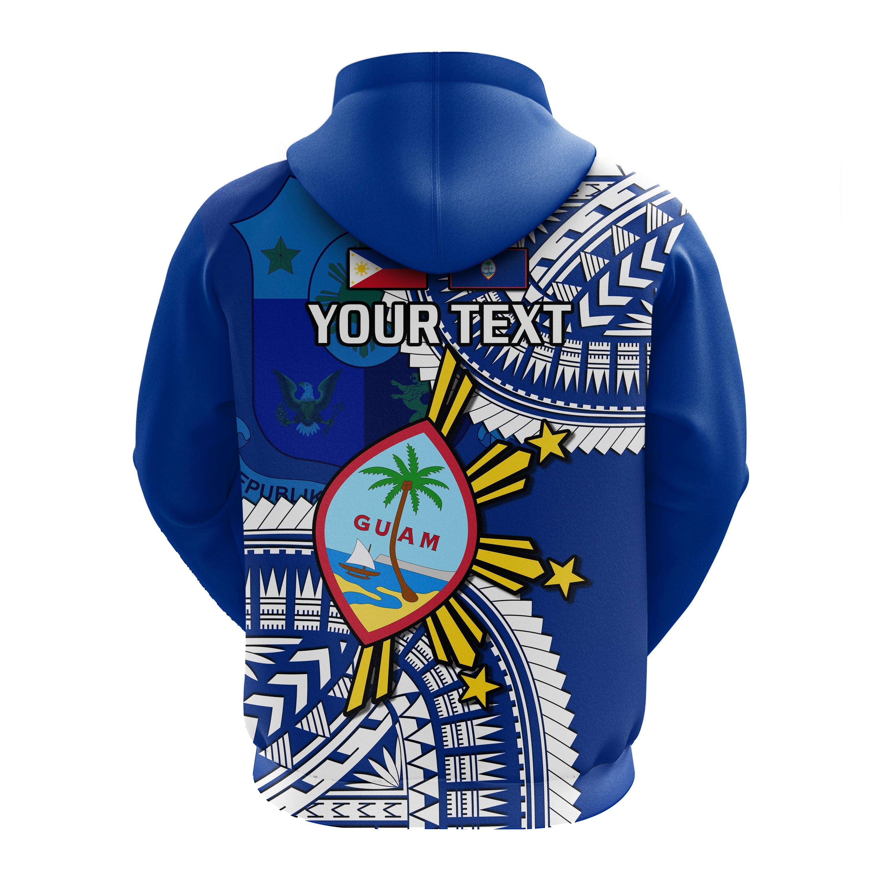 Custom Guam and Philippines Hoodie Guaman Filipinas Together Blue LT14