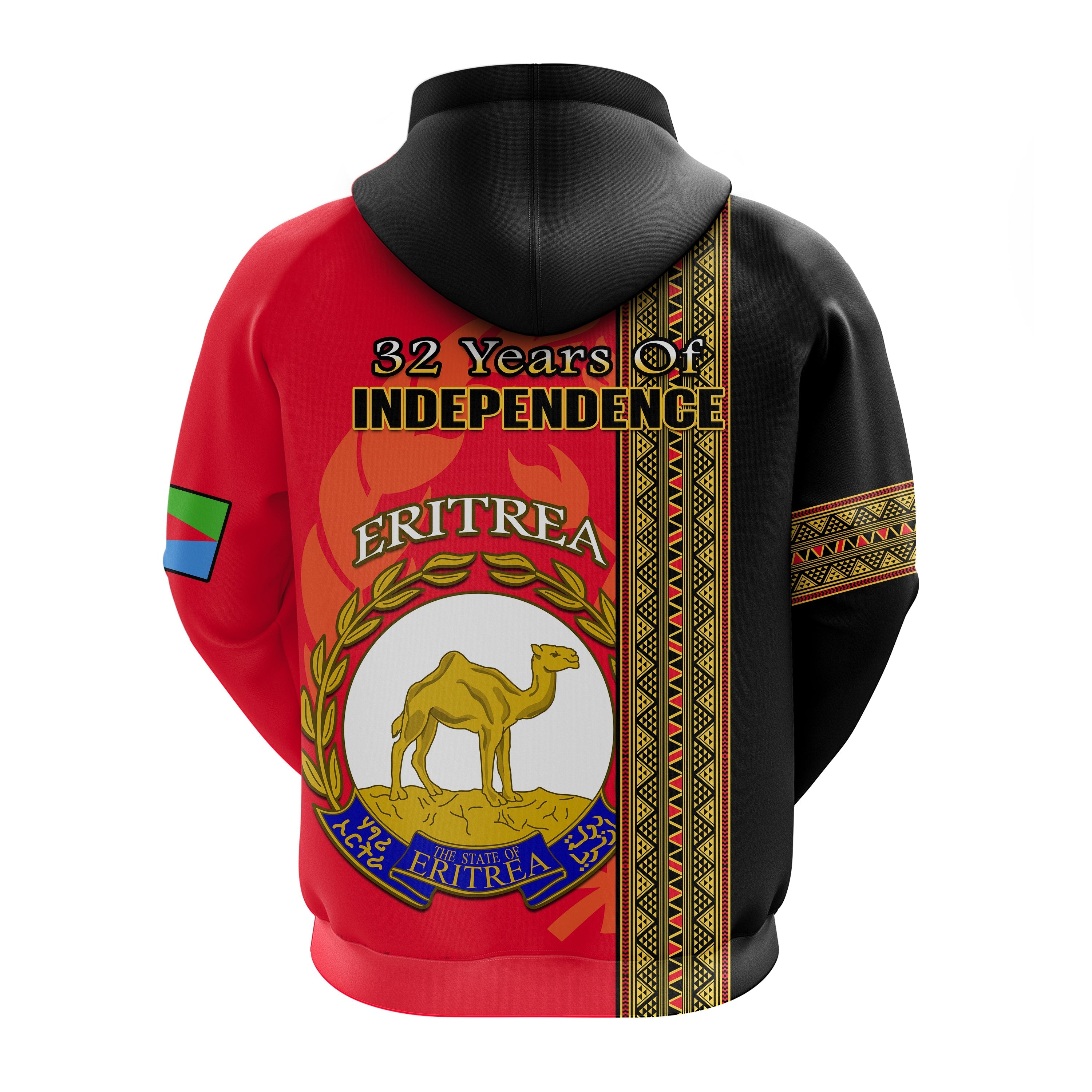 Eritrea Hoodie African Pattern Happy Independence Day Version Black LT14