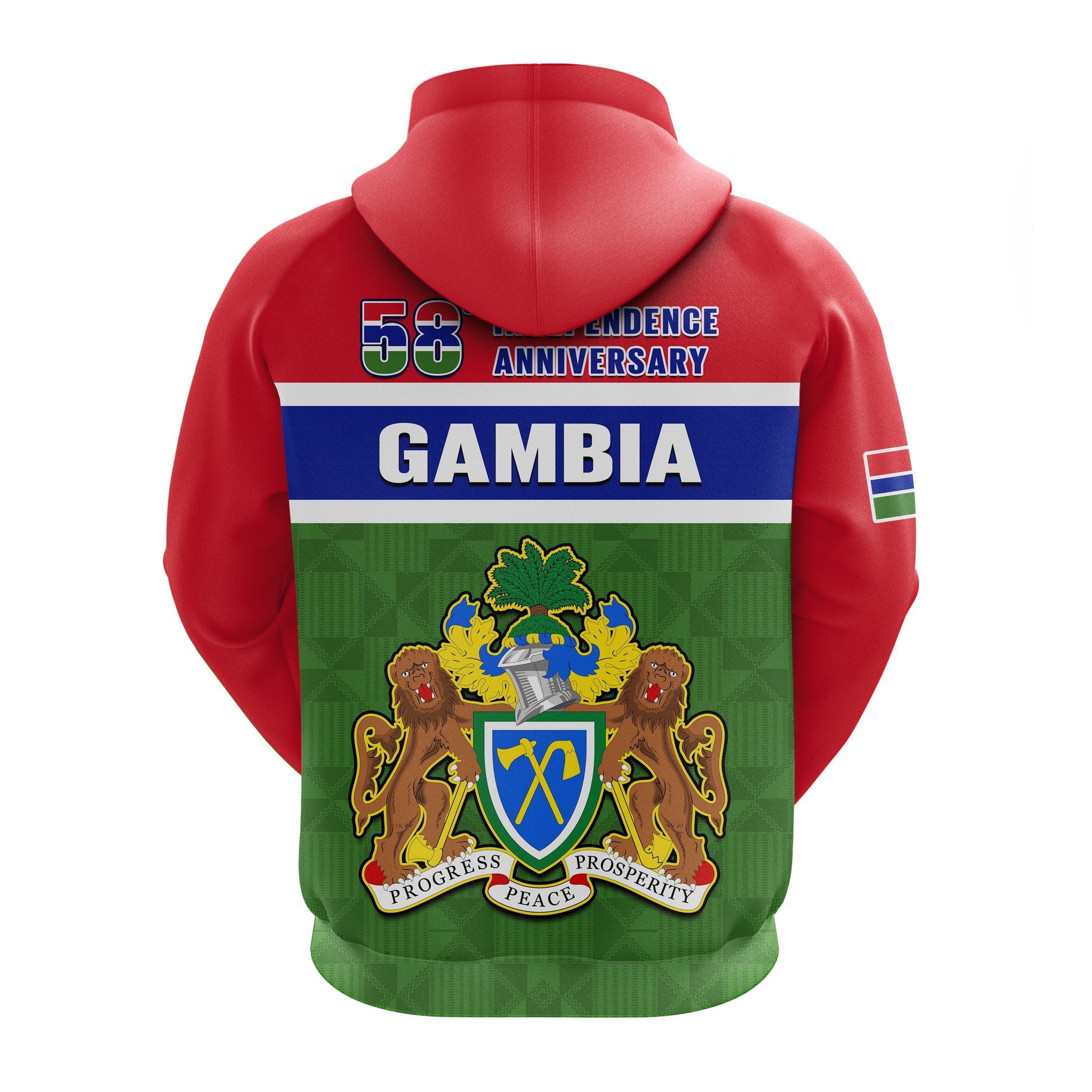 Gambia Hoodie Happy 58th Independence Anniversary Flag Style LT14