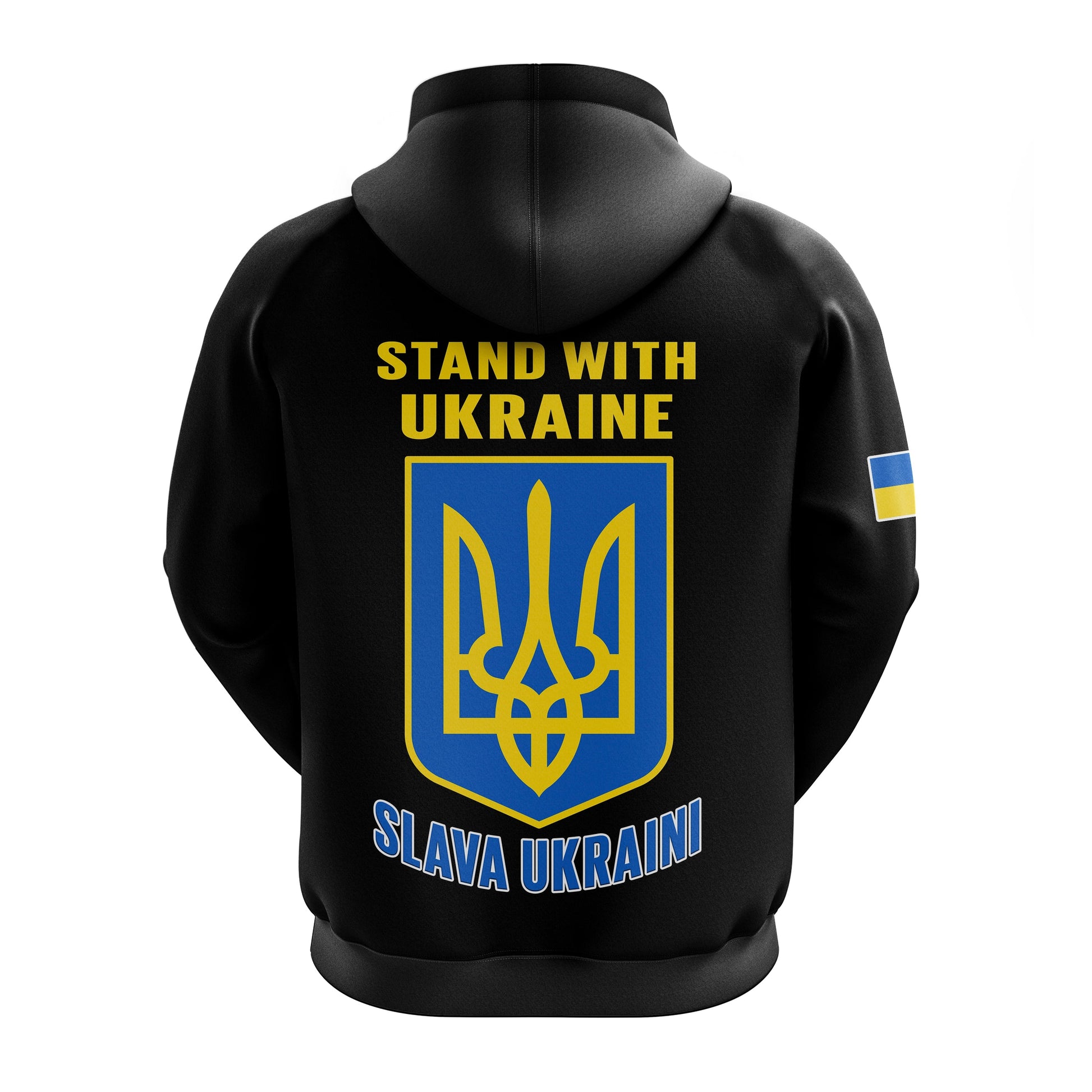 Ukraine Hoodie Ukraine Gold Trident Slava Ukraini Black LT14