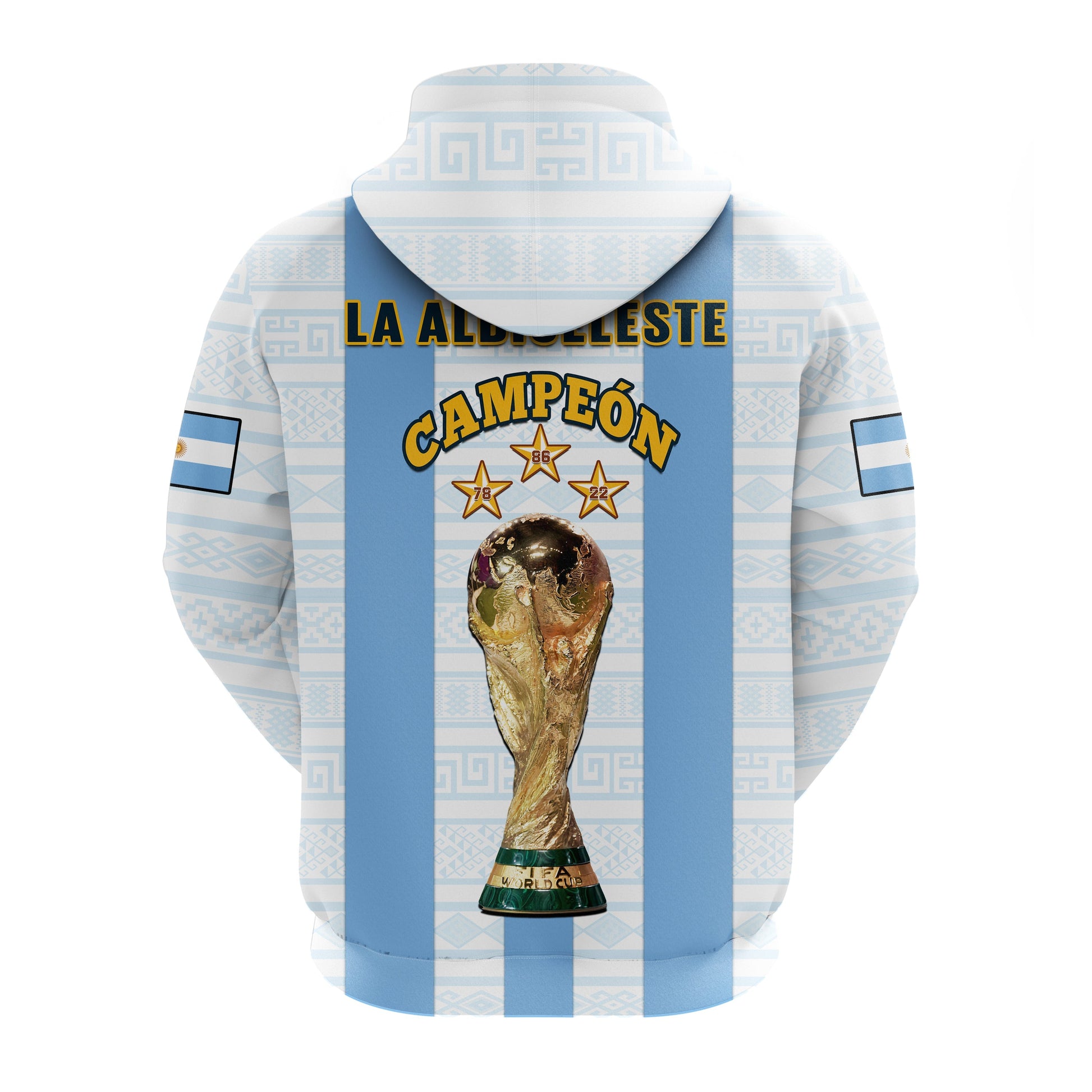 Argentina Football Hoodie World Cup La Albiceleste 3rd Champions Proud LT14