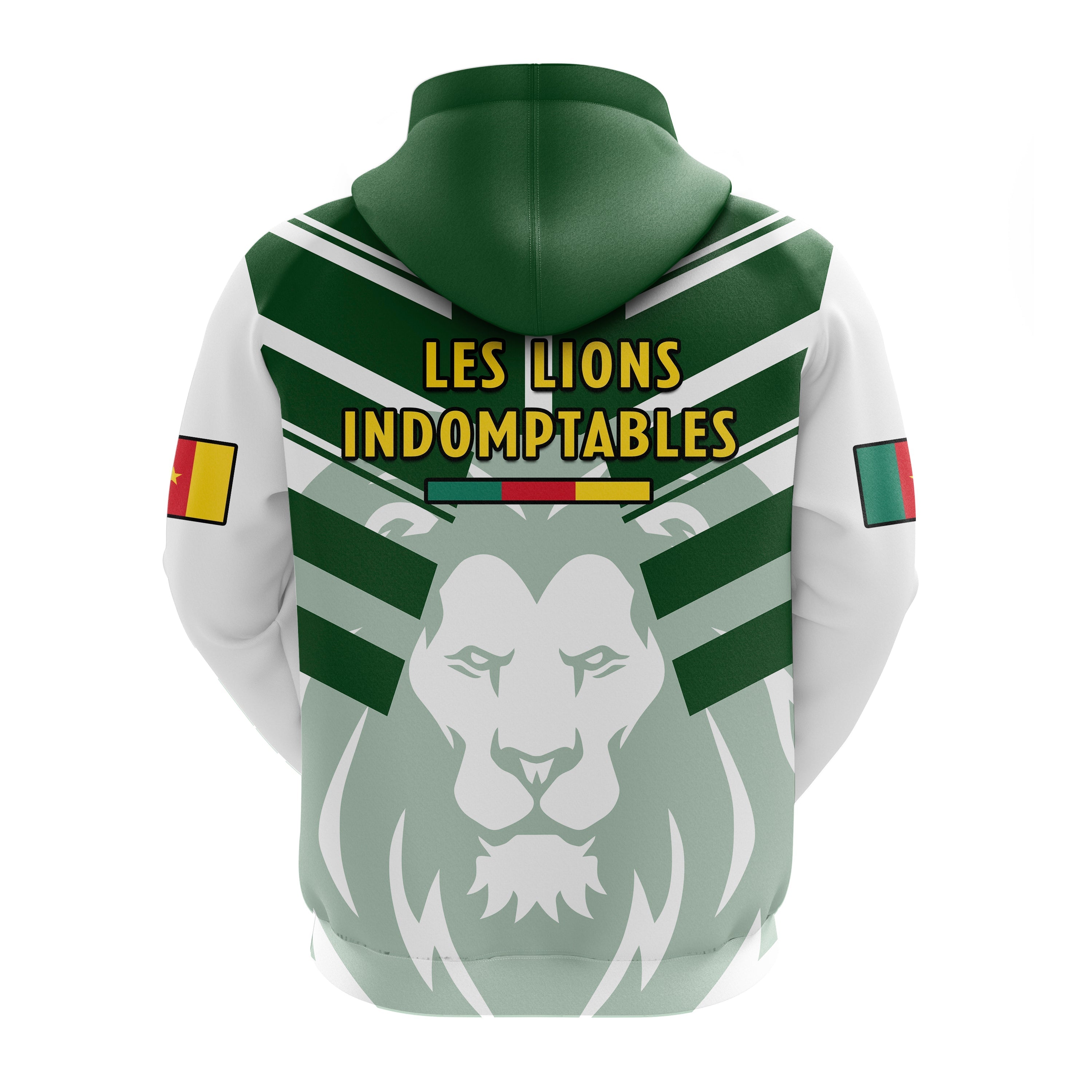 Cameroon Football Hoodie Les Lions Indomptables White Football 2022 LT14
