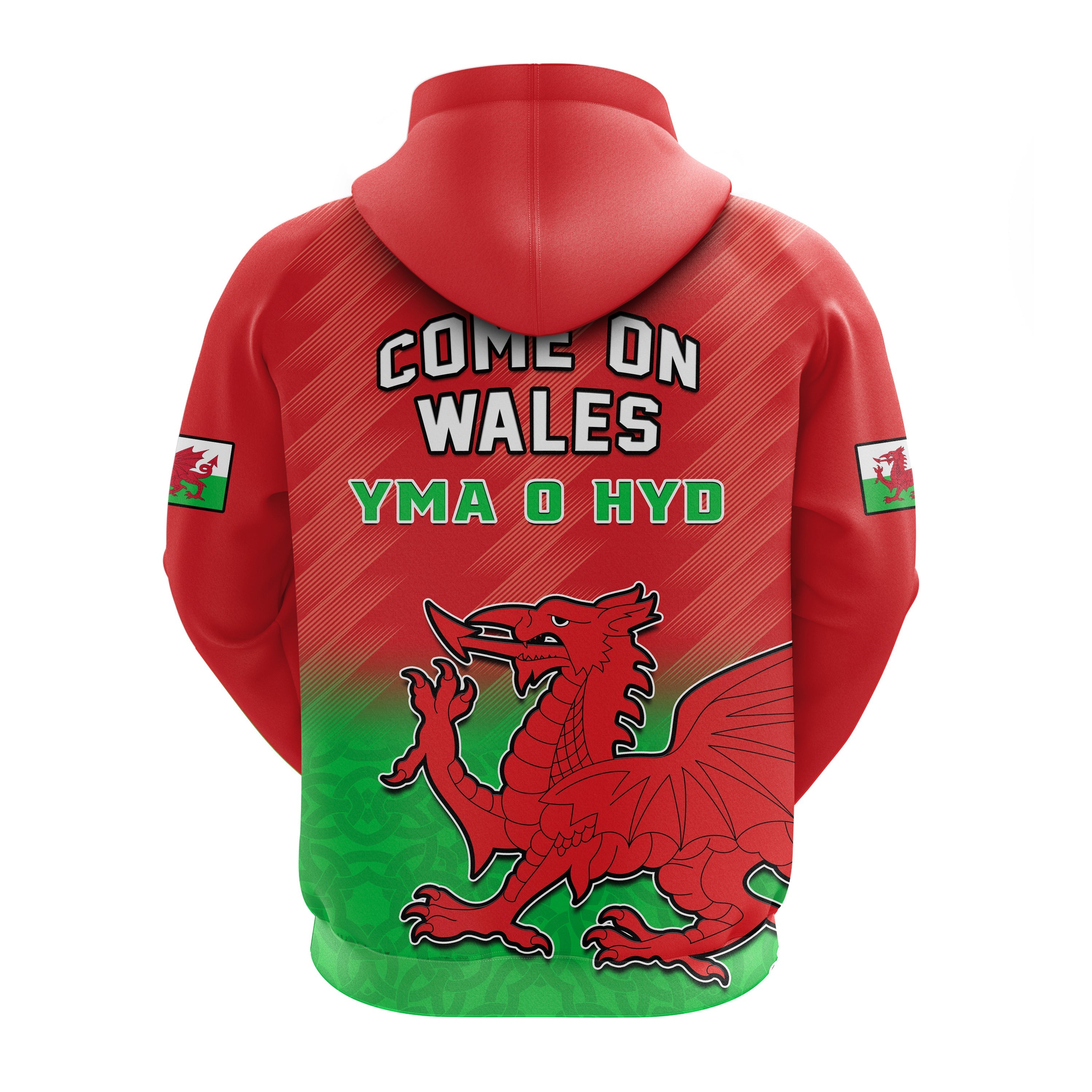 Wales Football Hoodie Football 2022 Come On Cymru Yma O Hyd LT14