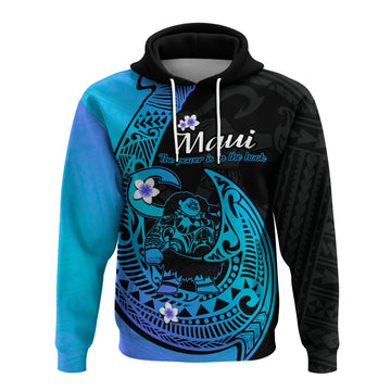Custom Mauis Fish Hook Hoodie Polynesian Turquoise Gradient Version LT14