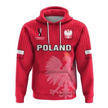 Custom Poland Football Hoodie Polska Football 2022 Red LT14