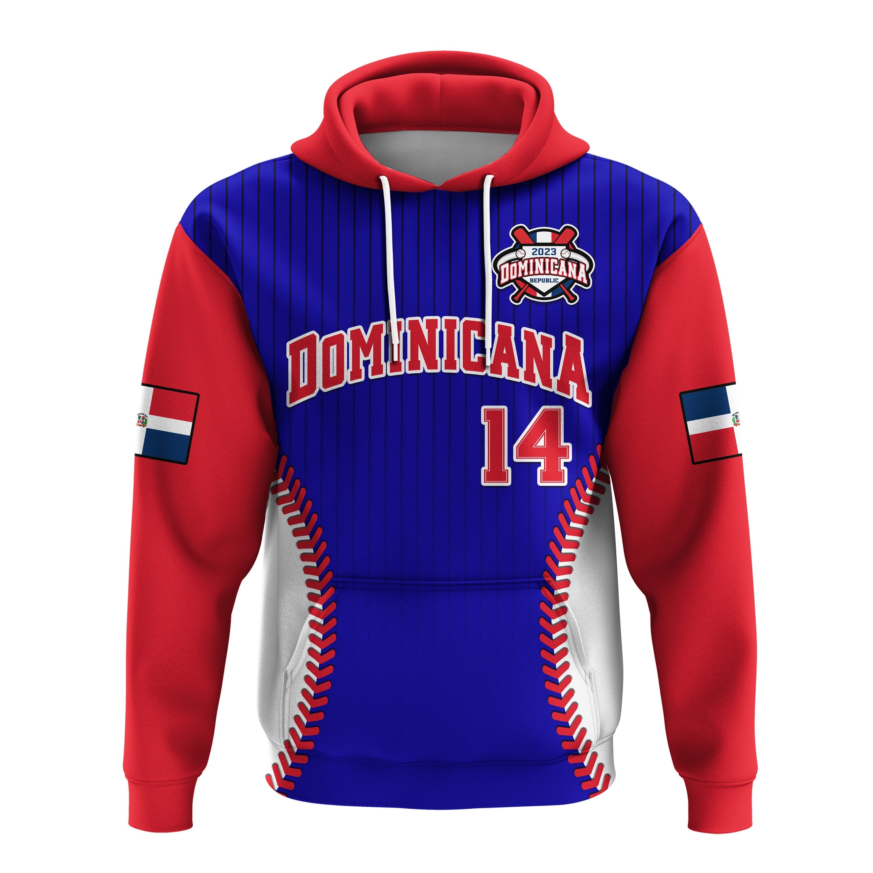 Custom Dominican Republic Baseball 2023 Hoodie Version Blue LT14