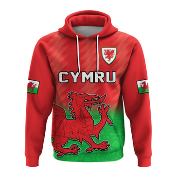 Custom Wales Football Hoodie Football 2022 Come On Cymru Yma O Hyd LT14