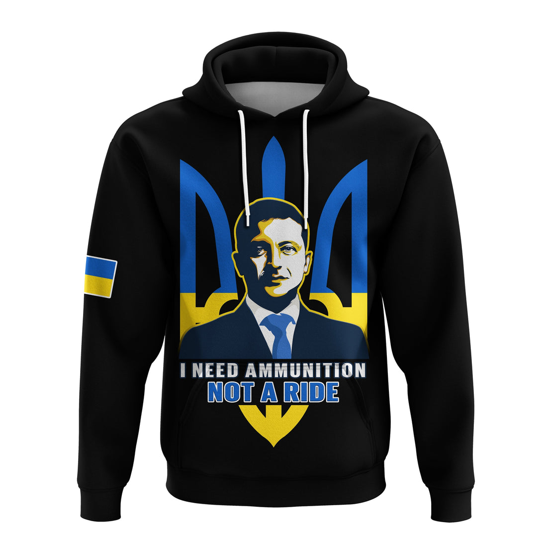 Ukraine Hoodie Ukraine Gold Trident Slava Ukraini Black LT14