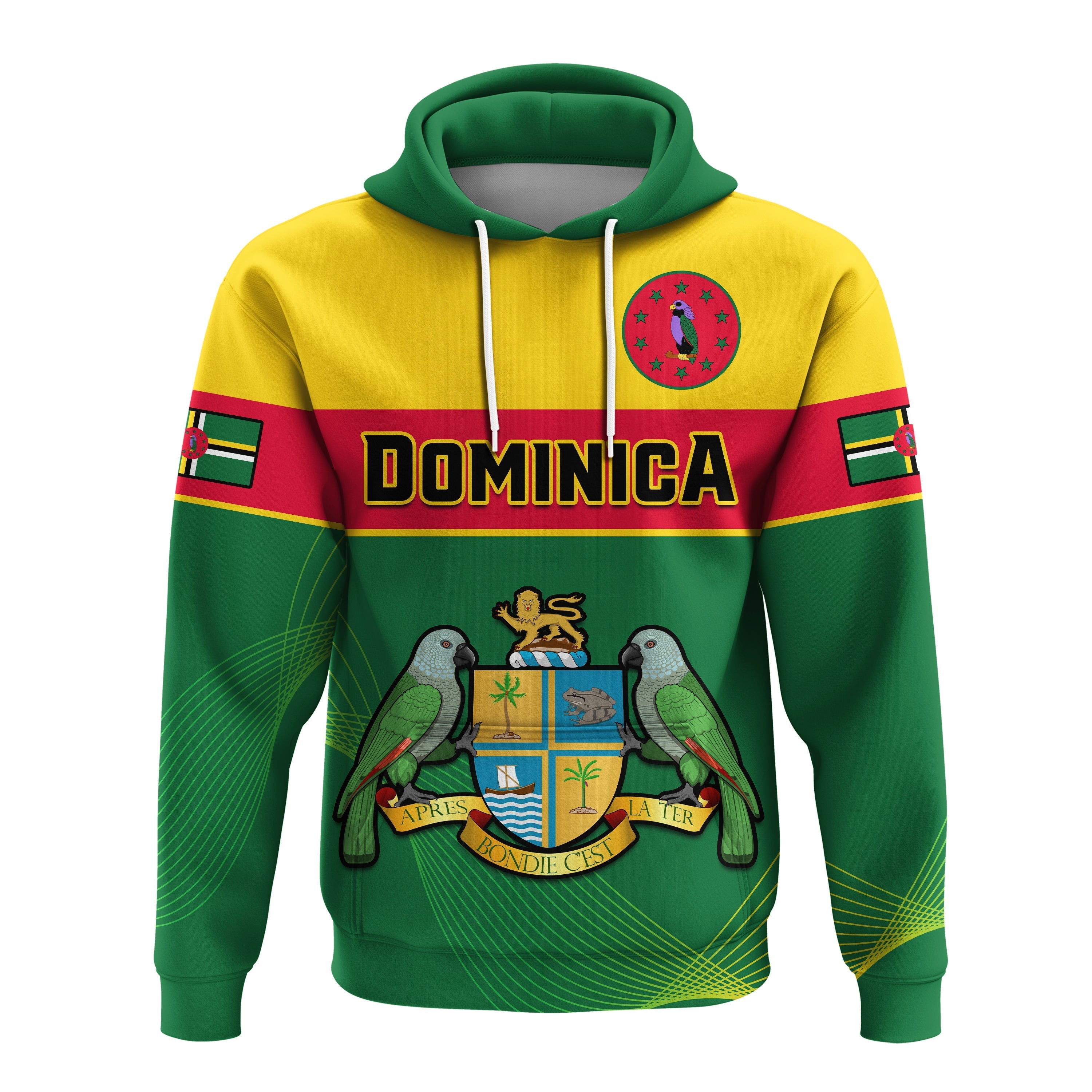 Custom Dominica Hoodie Dominican Coat Of Arms With Map LT14