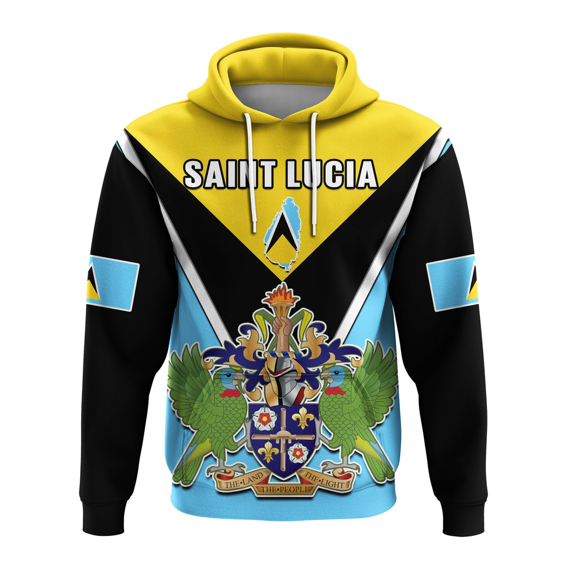 Custom Saint Lucia Hoodie Happy 44 Years Of Independence LT14