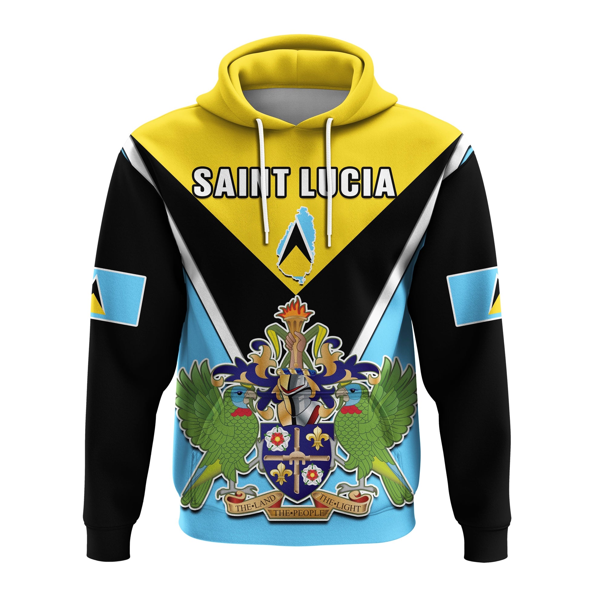 Custom Saint Lucia Hoodie Happy 44 Years Of Independence LT14