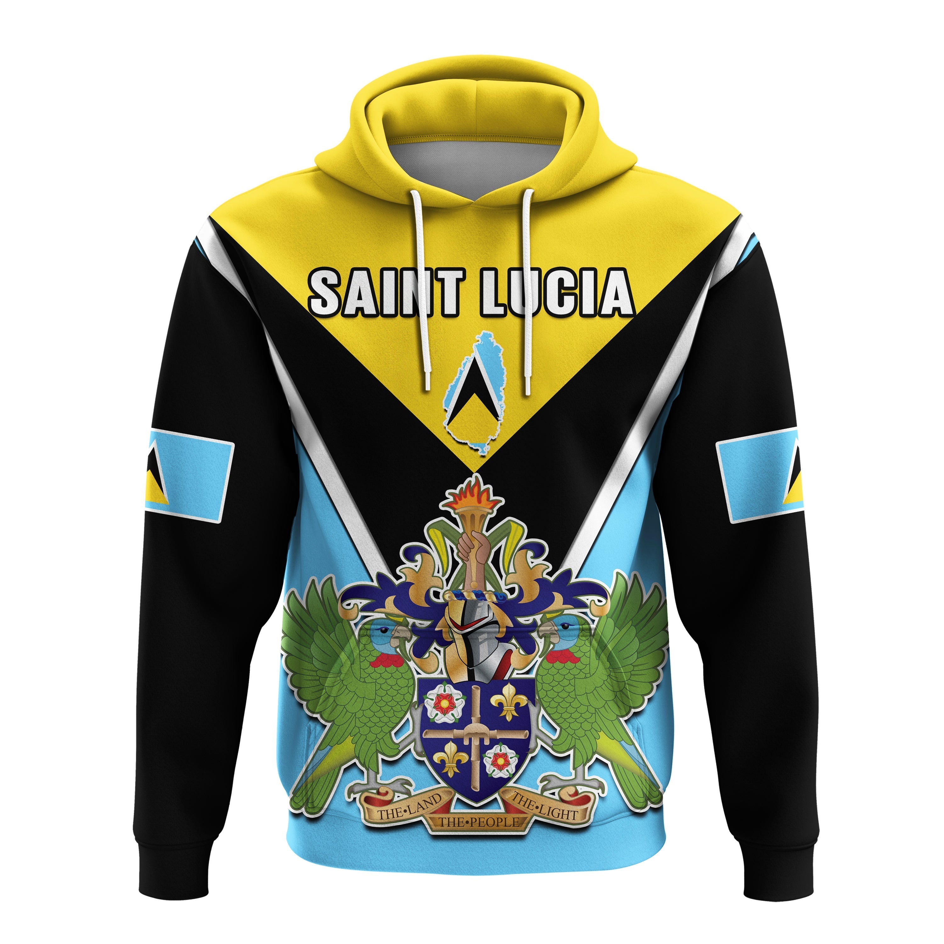 Custom Saint Lucia Hoodie Happy 44 Years Of Independence LT14
