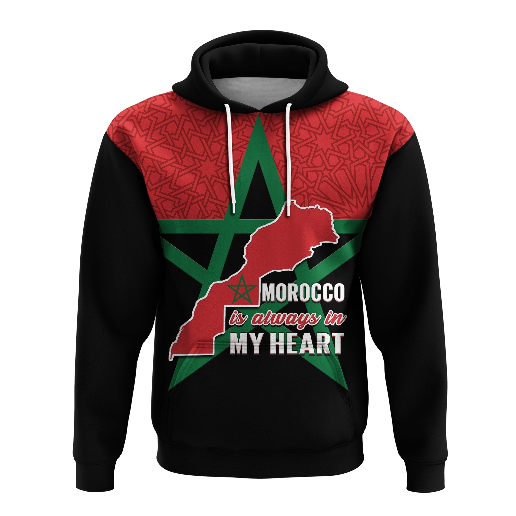 Morocco Western Sahara Hoodie Map Black Moroccan Is Always In My Heart LT14