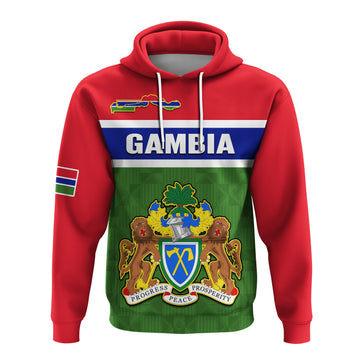 Custom Gambia Hoodie Happy 58th Independence Anniversary Flag Style LT14