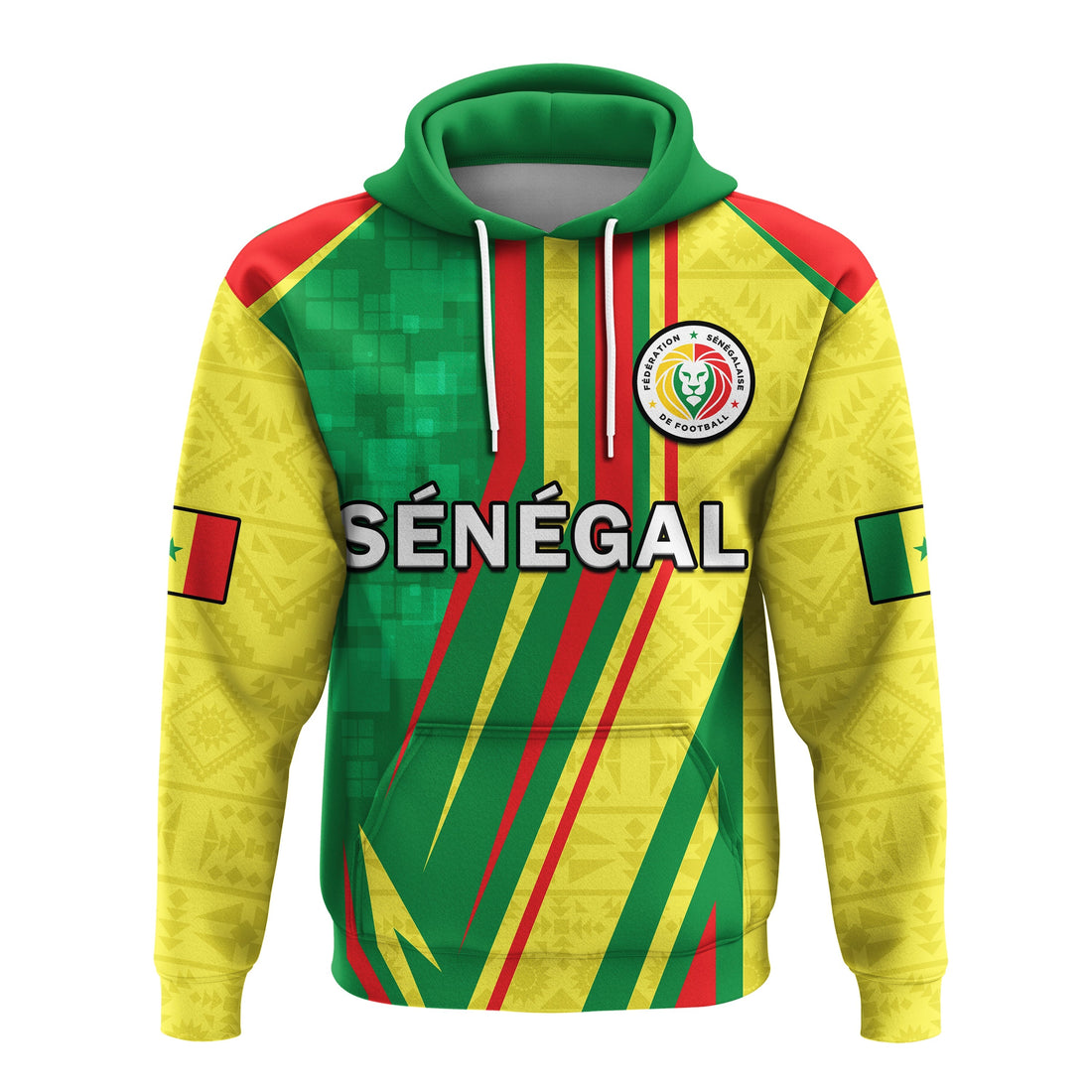 Custom Senegal Football Hoodie Allez Les Lions Sporty Style LT14