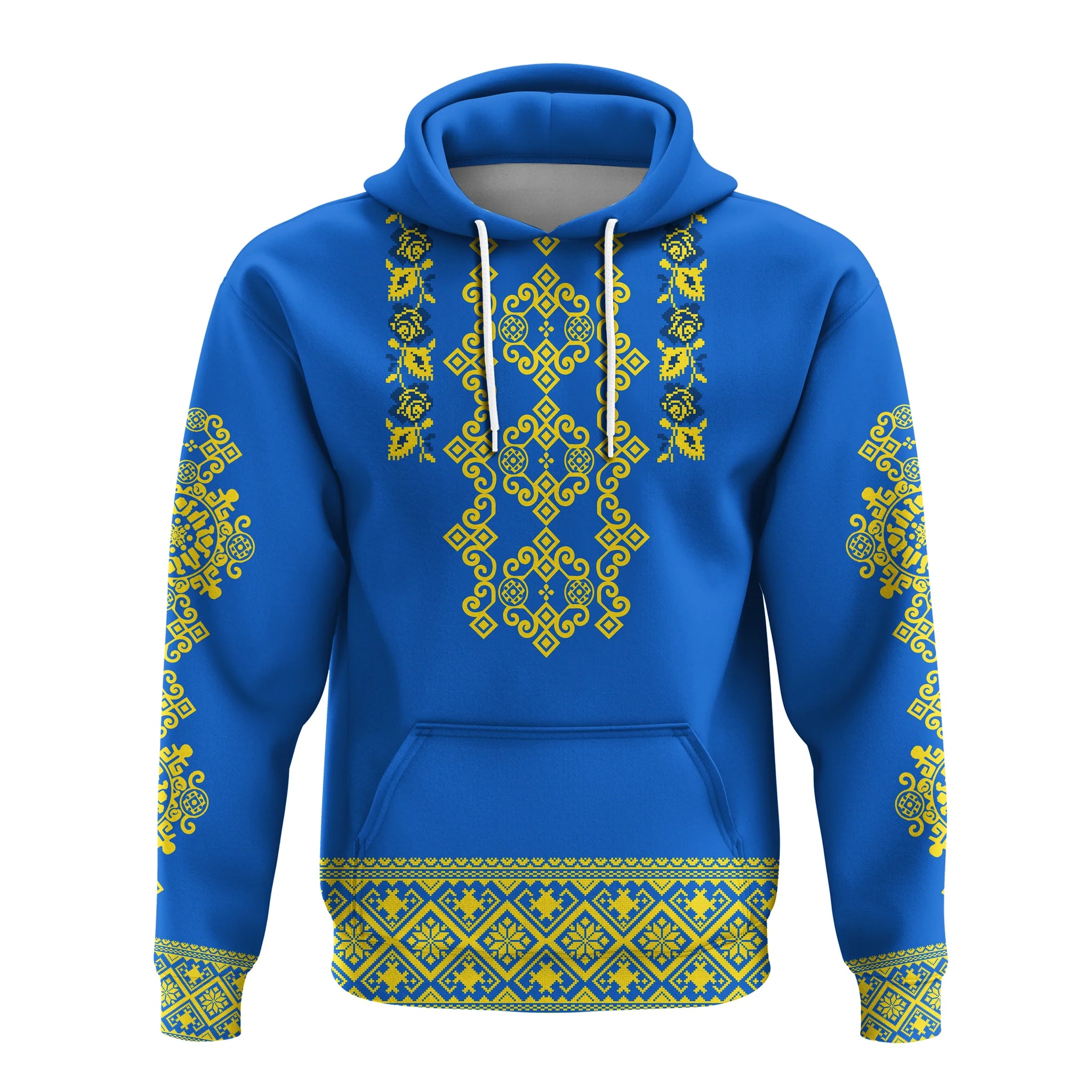 Custom Ukraine Hoodie Yellow Ukrainian Folk LT14