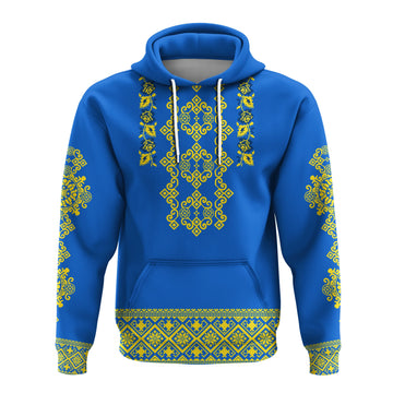Custom Ukraine Hoodie Yellow Ukrainian Folk LT14