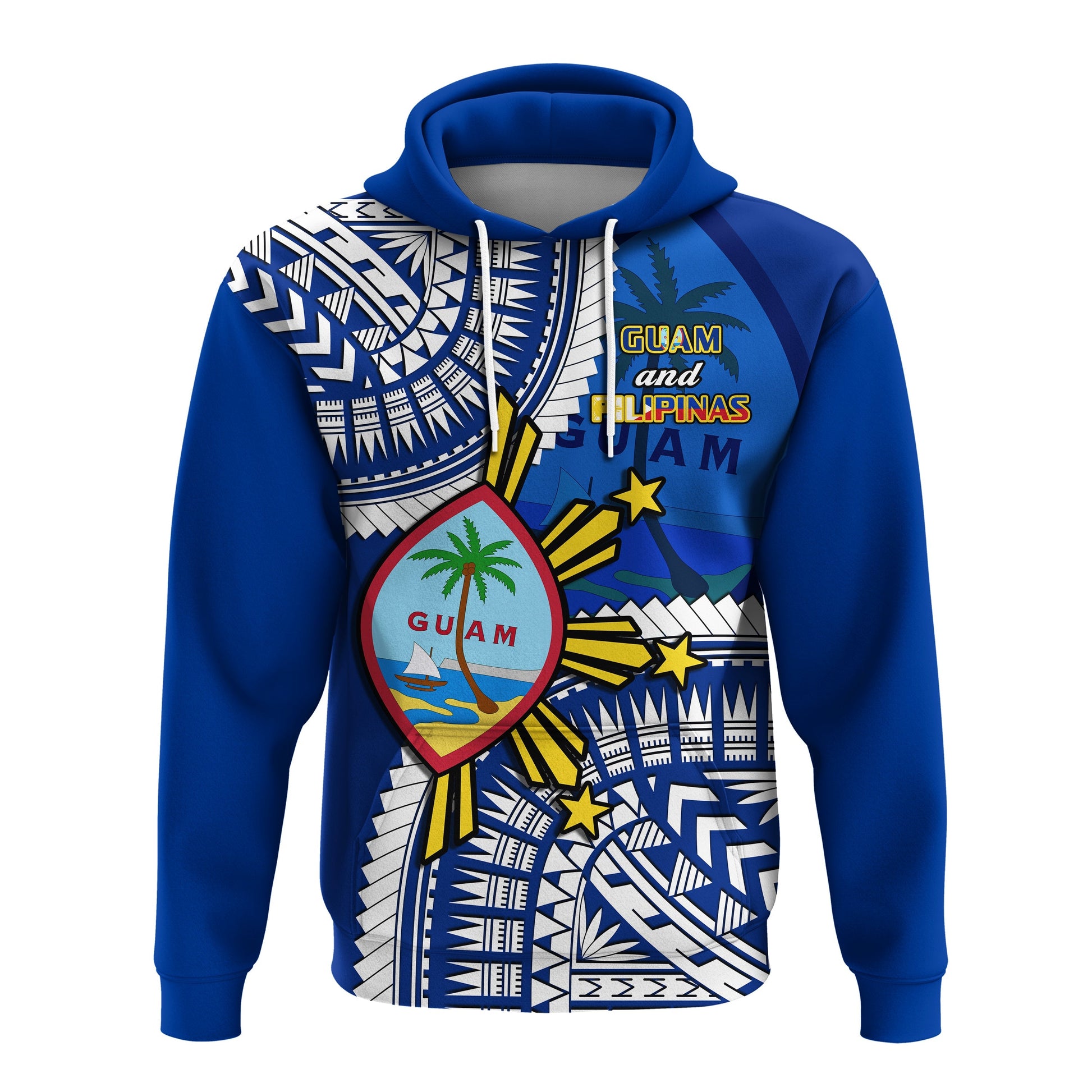 Custom Guam and Philippines Hoodie Guaman Filipinas Together Blue LT14