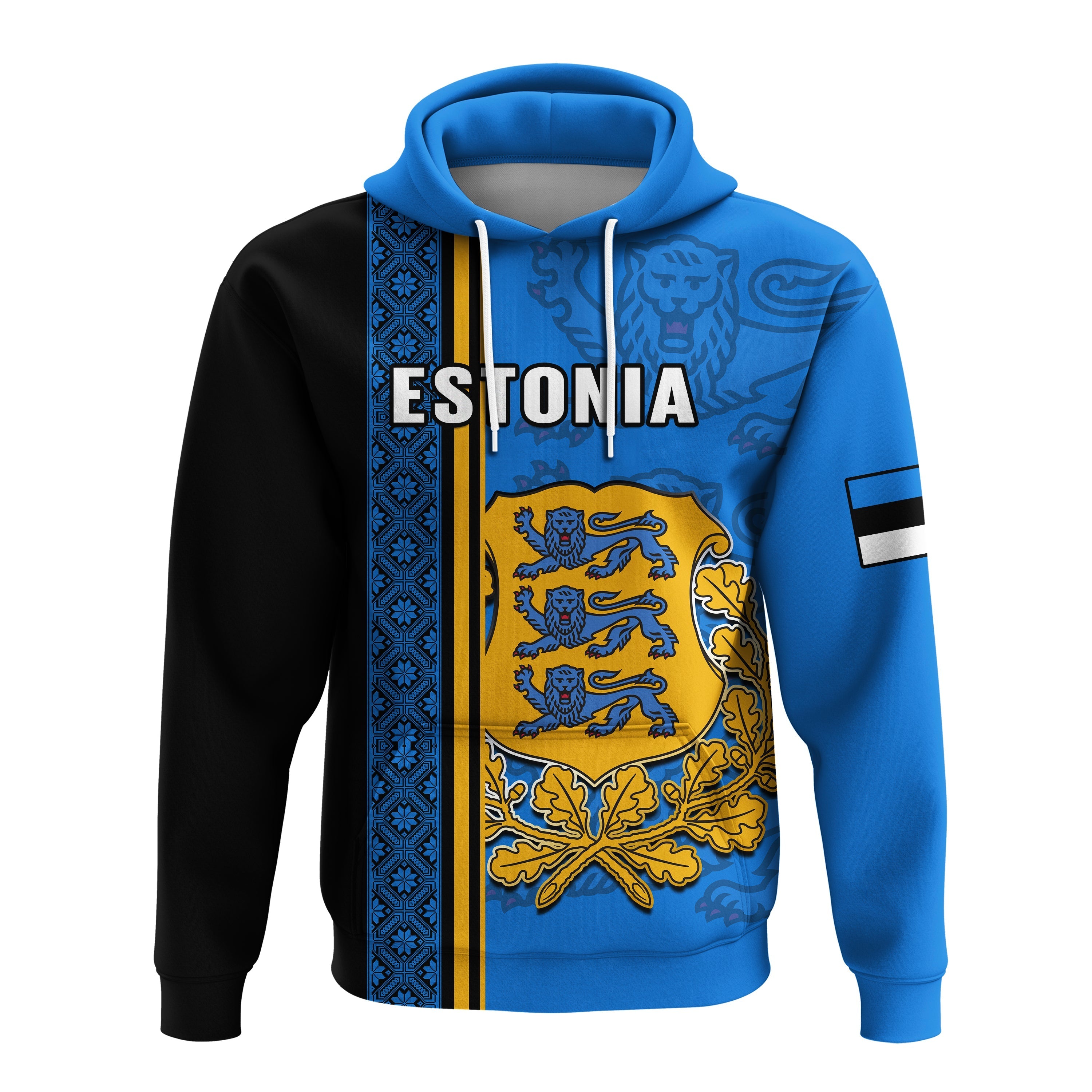 Custom Estonia Hoodie Happy Estonian Independence Day With Coat Of Arms LT14