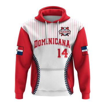 Custom Dominican Republic Baseball 2023 Hoodie Version White LT14