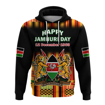 Custom Kenya Hoodie Happy Jamhuri Day Kenyan Pattern LT14