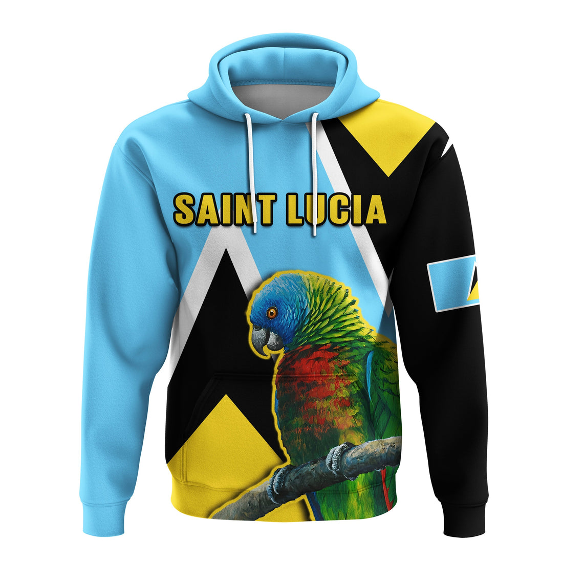 Saint Lucia Hoodie Saint Lucian Parrot Simple Style LT14