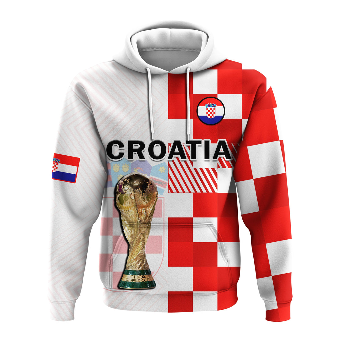 Croatia Football Hoodie Hrvatska Checkerboard Champions WC 2022 LT14