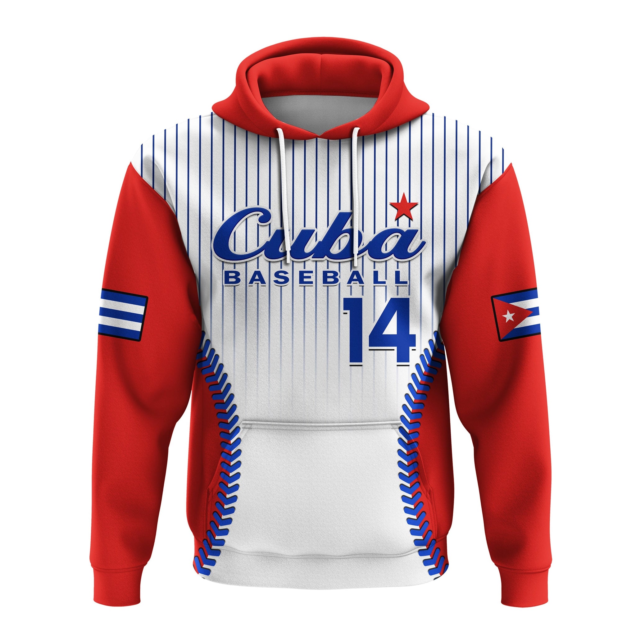 Custom Cuba Hoodie Baseball Sporty Style LT14