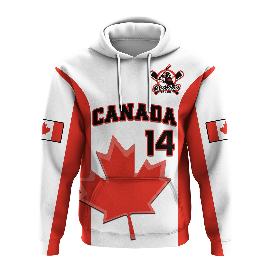 Custom Canada Baseball 2023 Hoodie Canadian Maple Leaf Sporty LT14