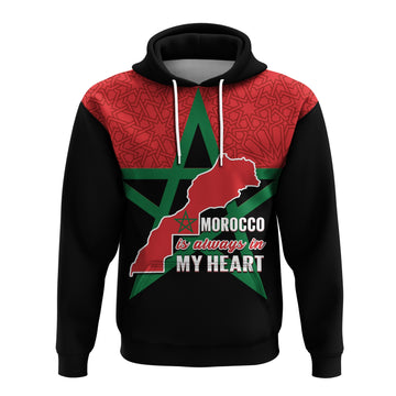 Custom Morocco Western Sahara Hoodie Map Black Moroccan Is Always In My Heart LT14