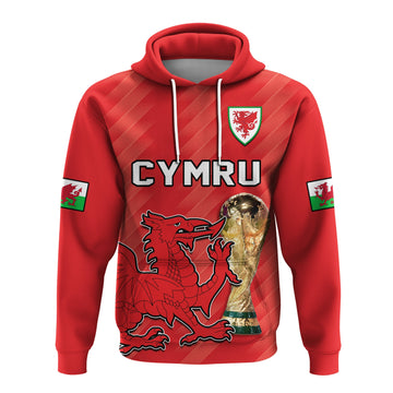 Wales Football Hoodie Cymru Champions Football 2022 LT14