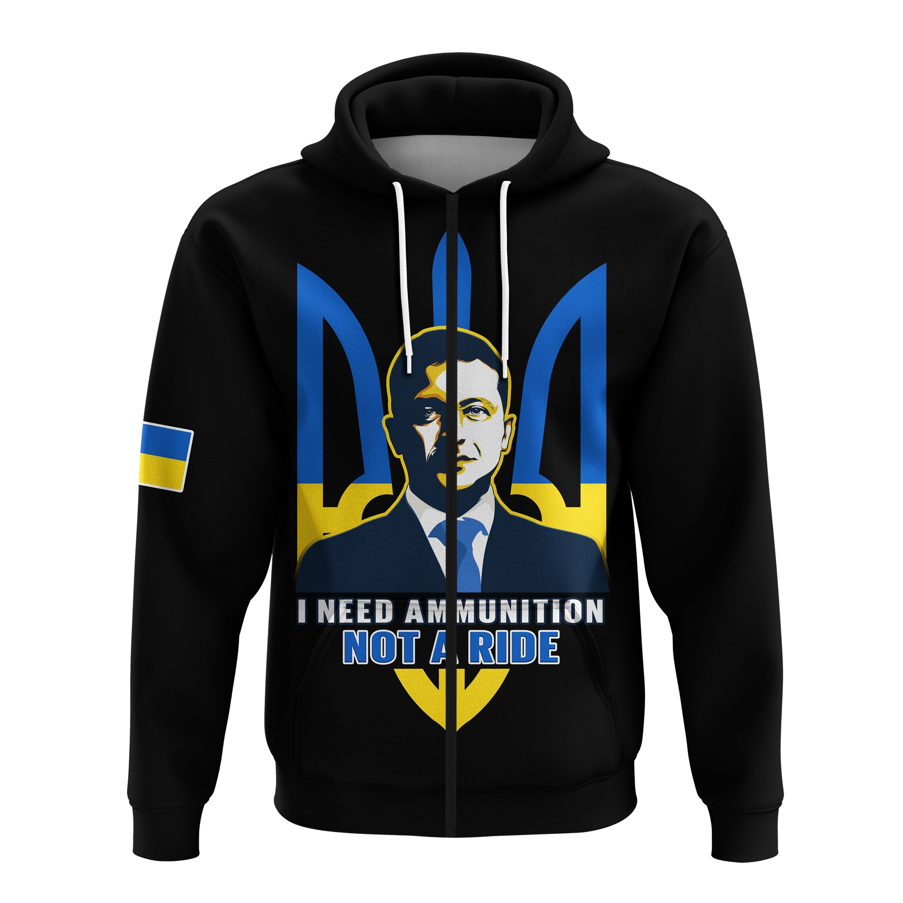 Ukraine Hoodie Ukraine Gold Trident Slava Ukraini Black LT14