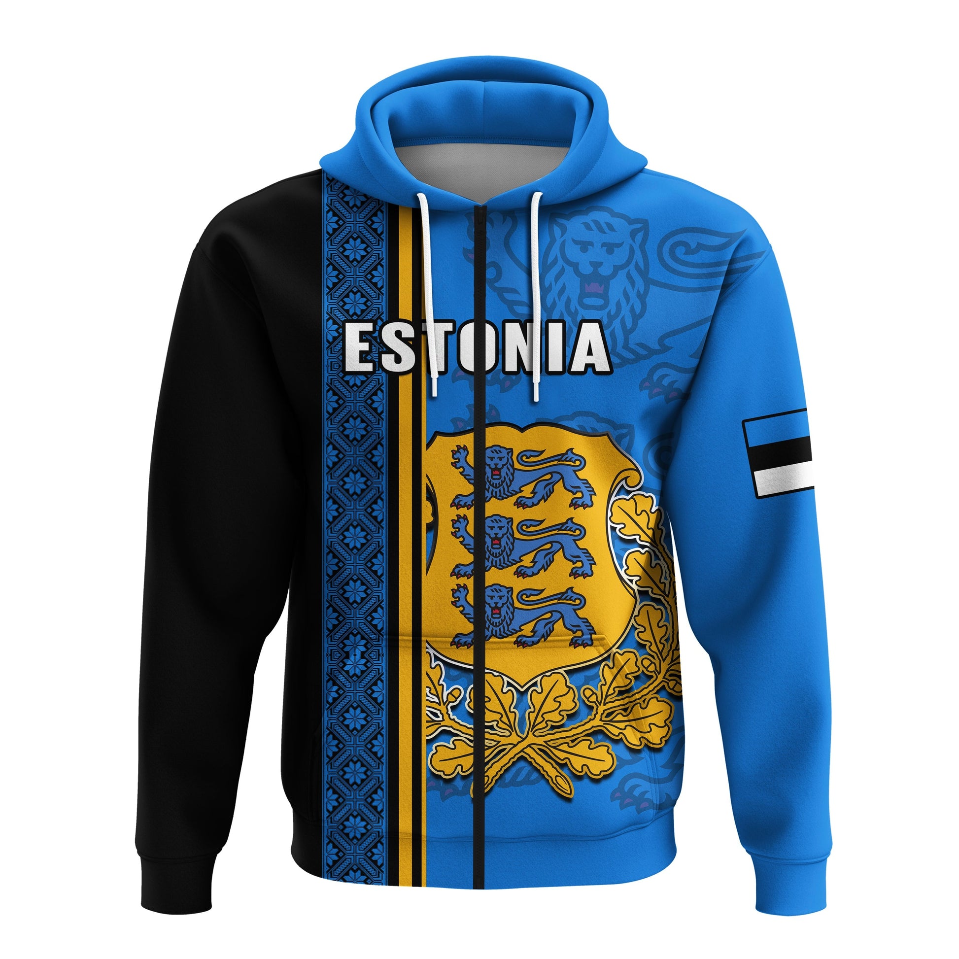 Custom Estonia Hoodie Happy Estonian Independence Day With Coat Of Arms LT14