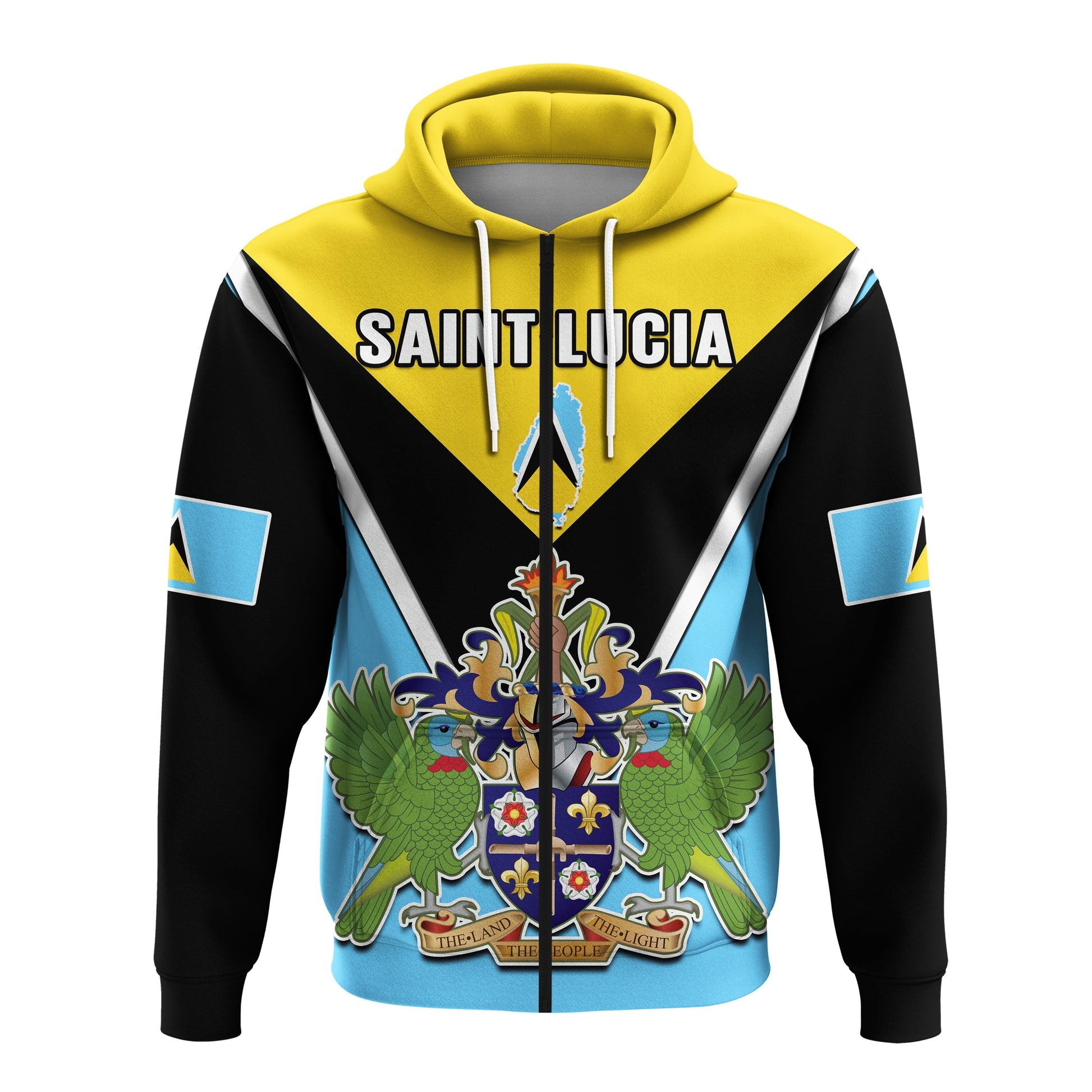 Custom Saint Lucia Hoodie Happy 44 Years Of Independence LT14