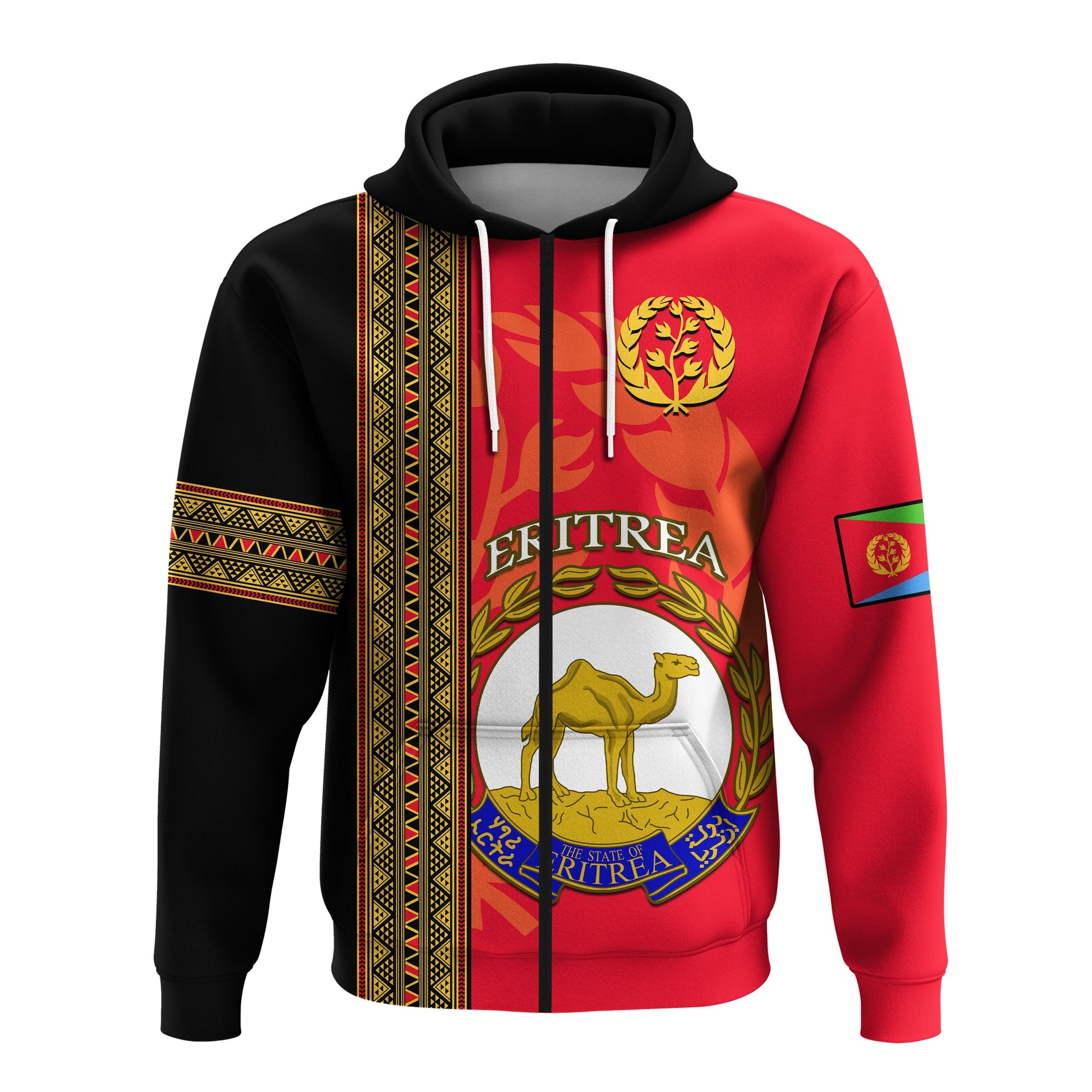 Eritrea Hoodie African Pattern Happy Independence Day Version Black LT14