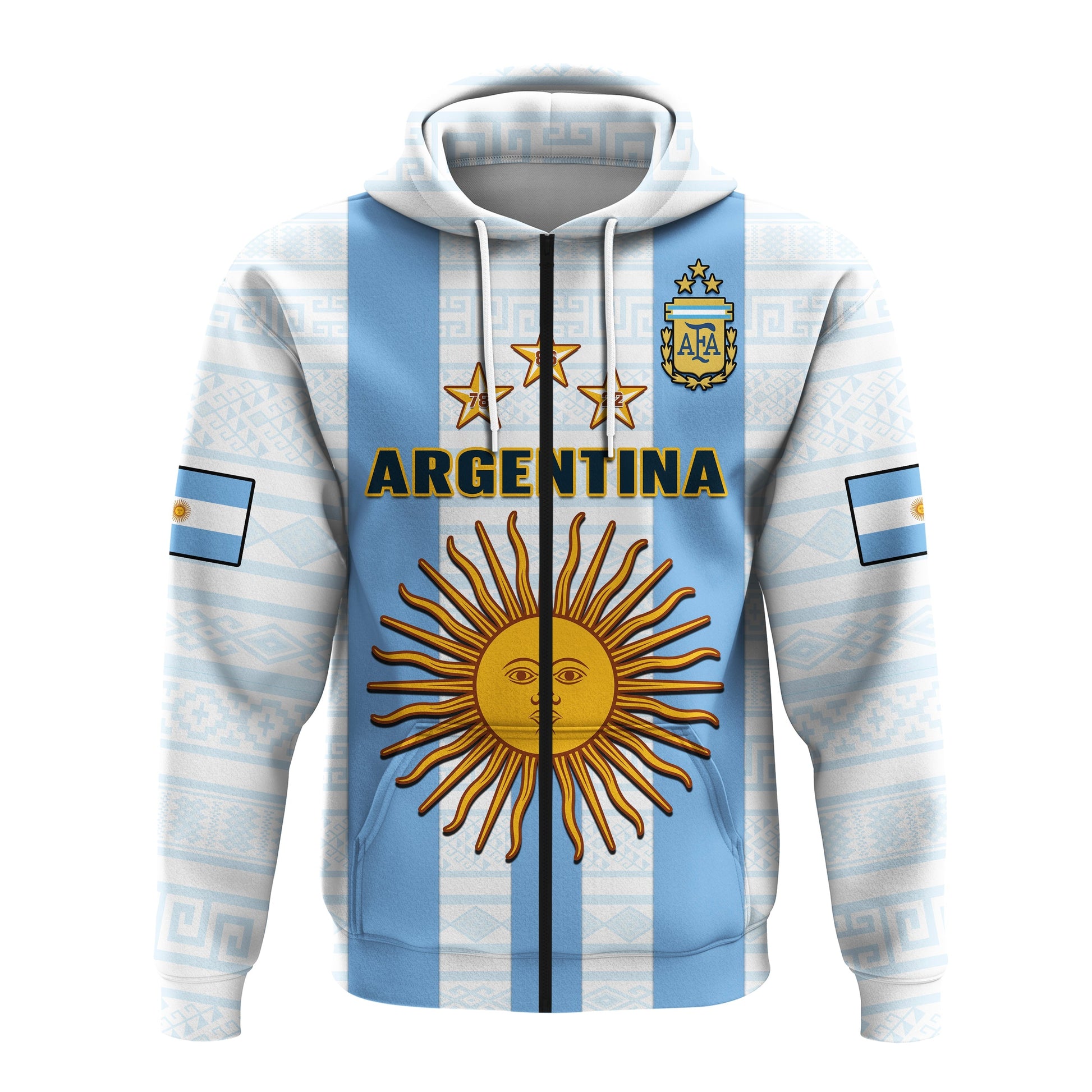 Argentina Football Hoodie World Cup La Albiceleste 3rd Champions Proud LT14