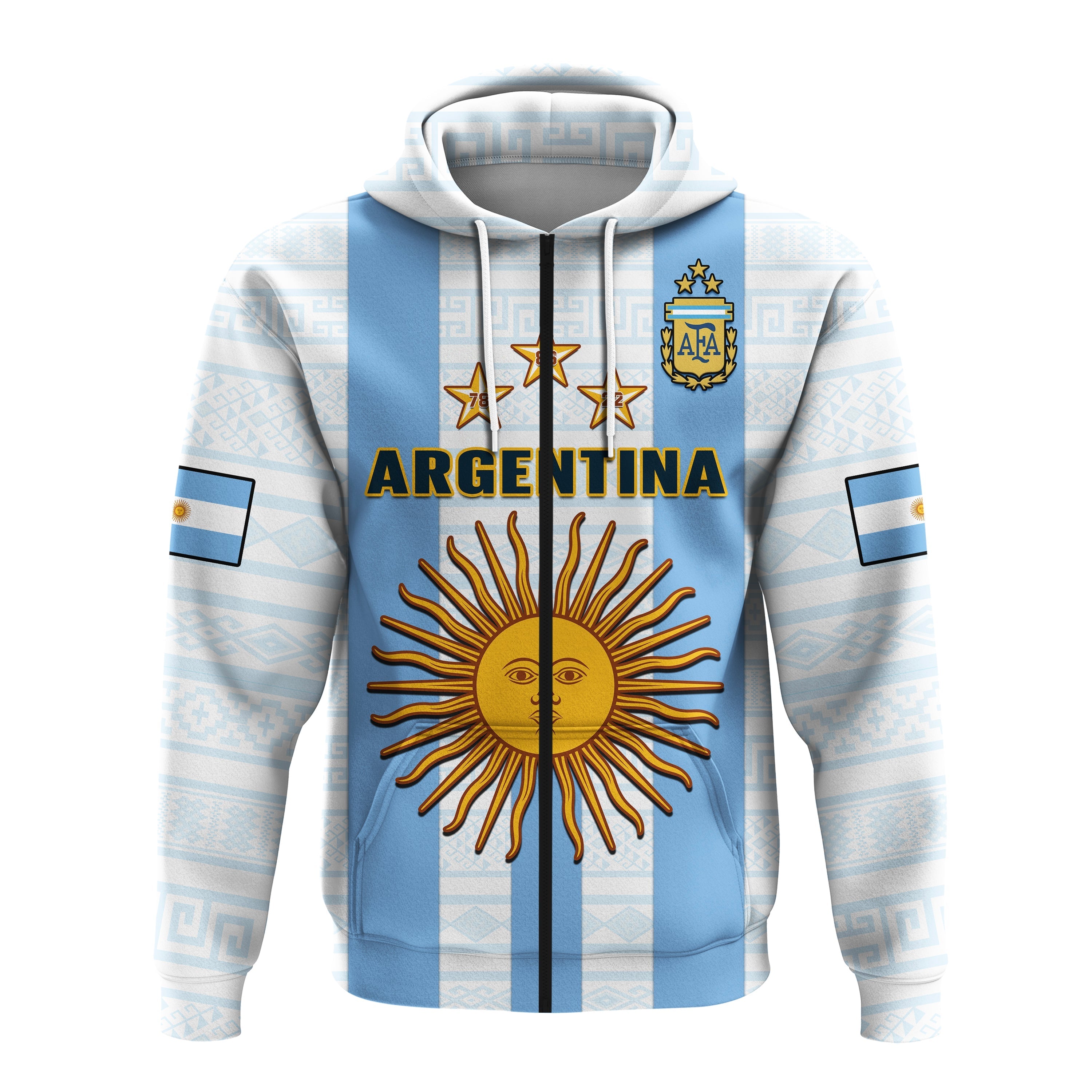 Argentina Football Hoodie World Cup La Albiceleste 3rd Champions Proud LT14